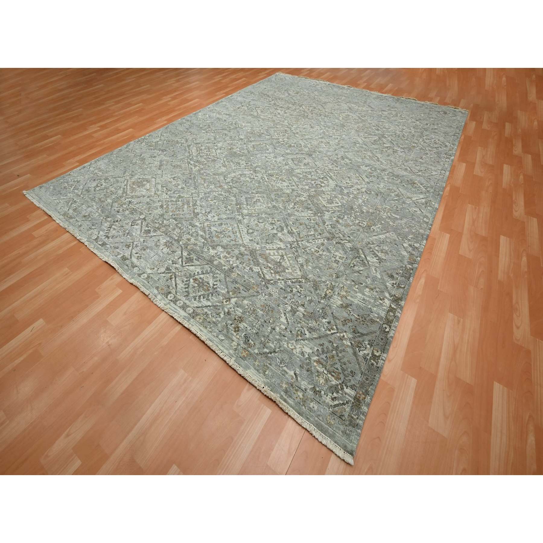 Oushak-And-Peshawar-Hand-Knotted-Rug-378685