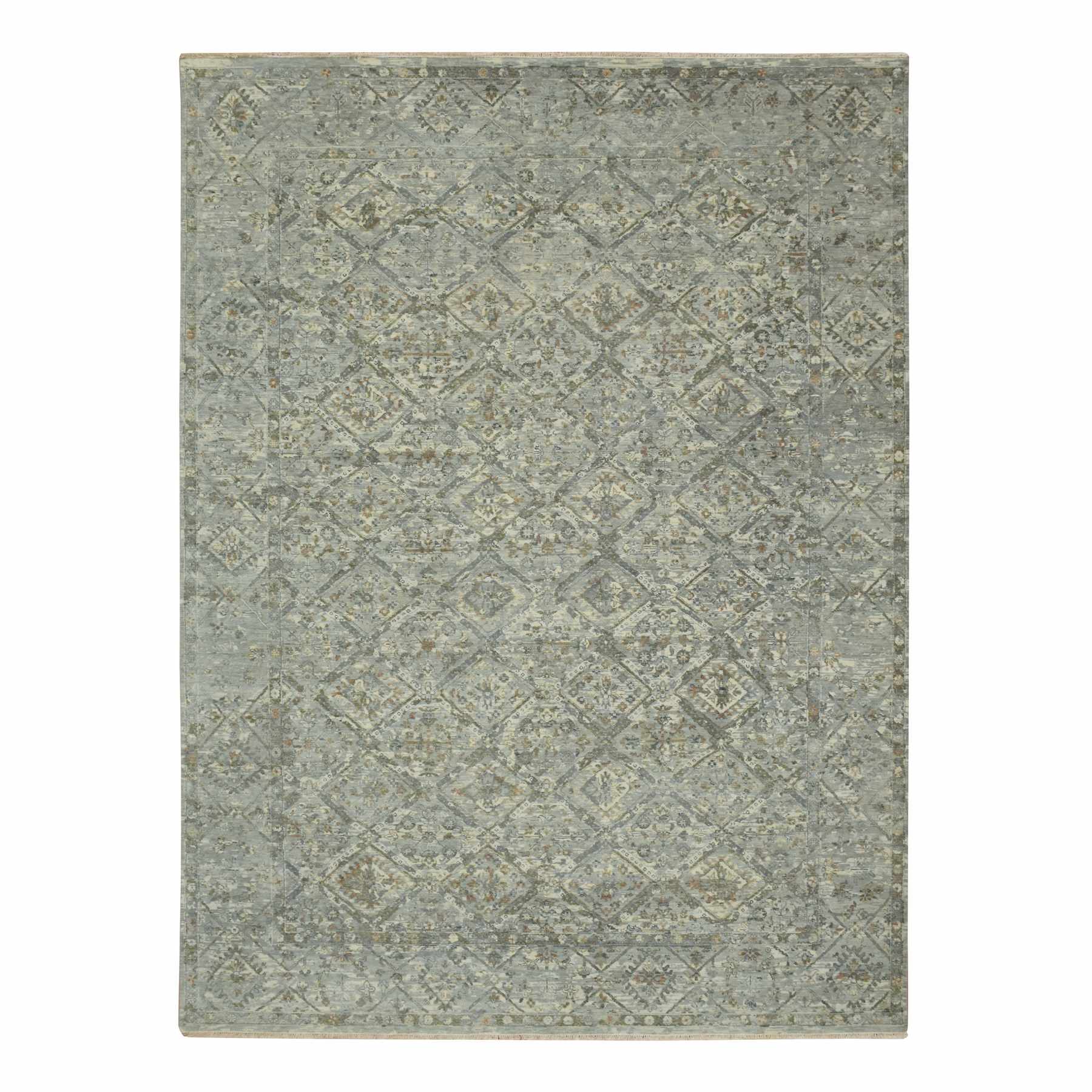Oushak-And-Peshawar-Hand-Knotted-Rug-378690