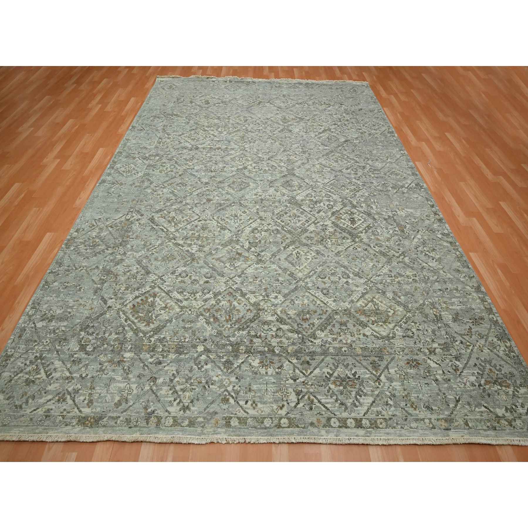 Oushak-And-Peshawar-Hand-Knotted-Rug-378690