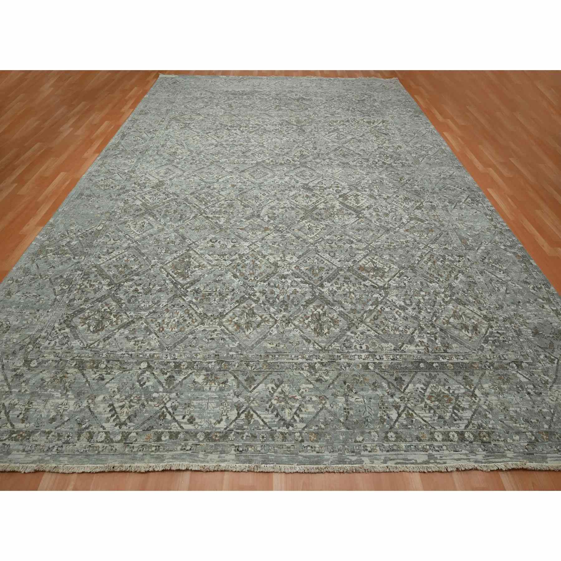 Oushak-And-Peshawar-Hand-Knotted-Rug-378700