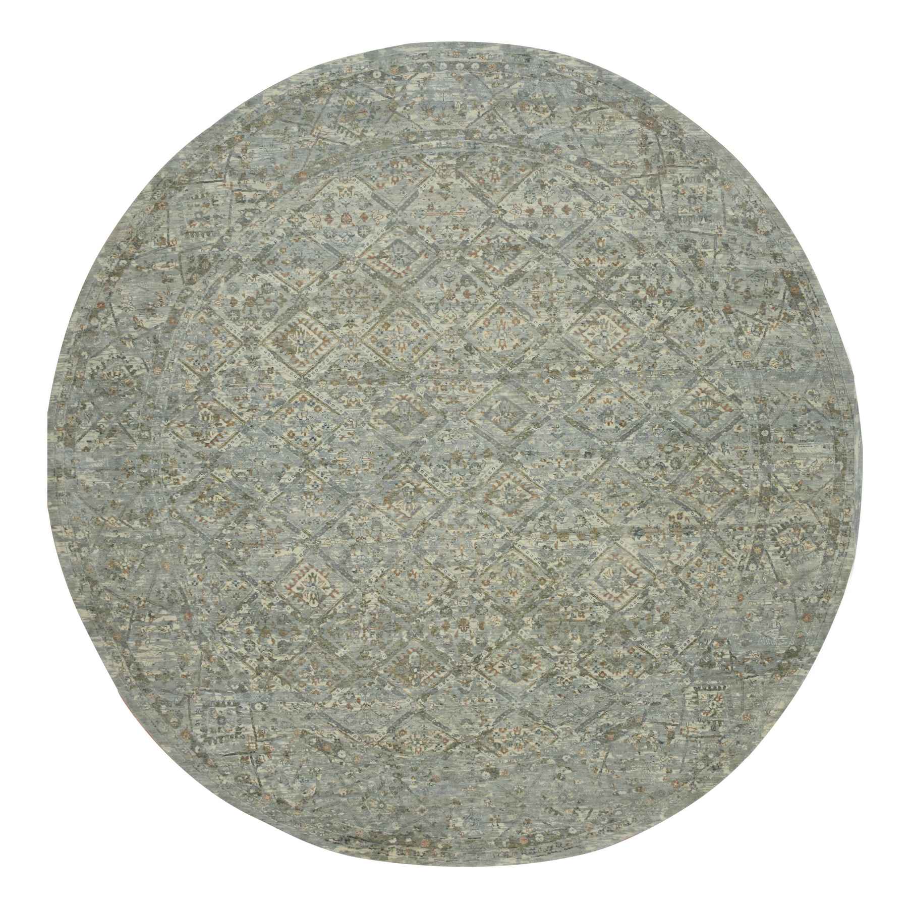 Oushak-And-Peshawar-Hand-Knotted-Rug-378705