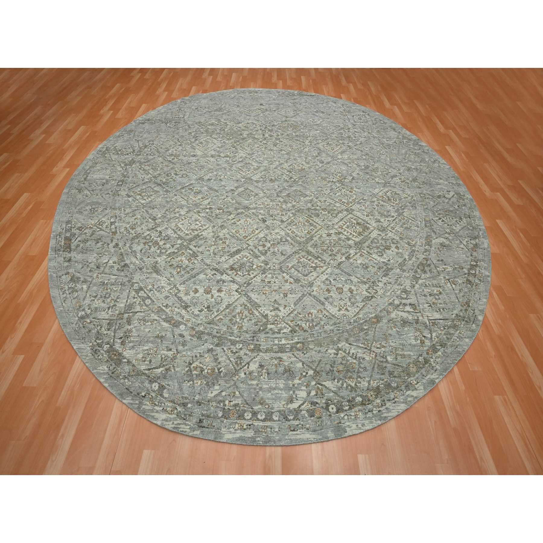 Oushak-And-Peshawar-Hand-Knotted-Rug-378705