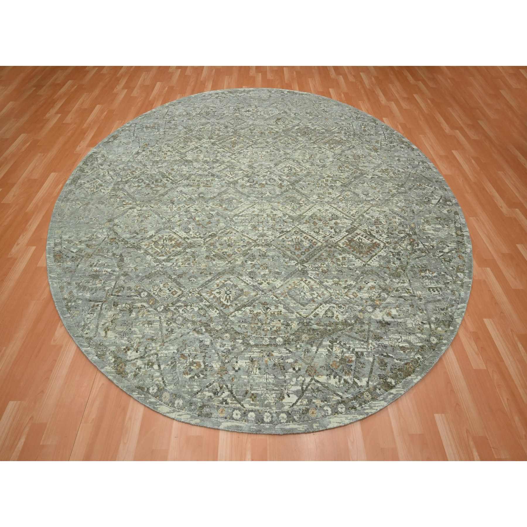 Oushak-And-Peshawar-Hand-Knotted-Rug-378710