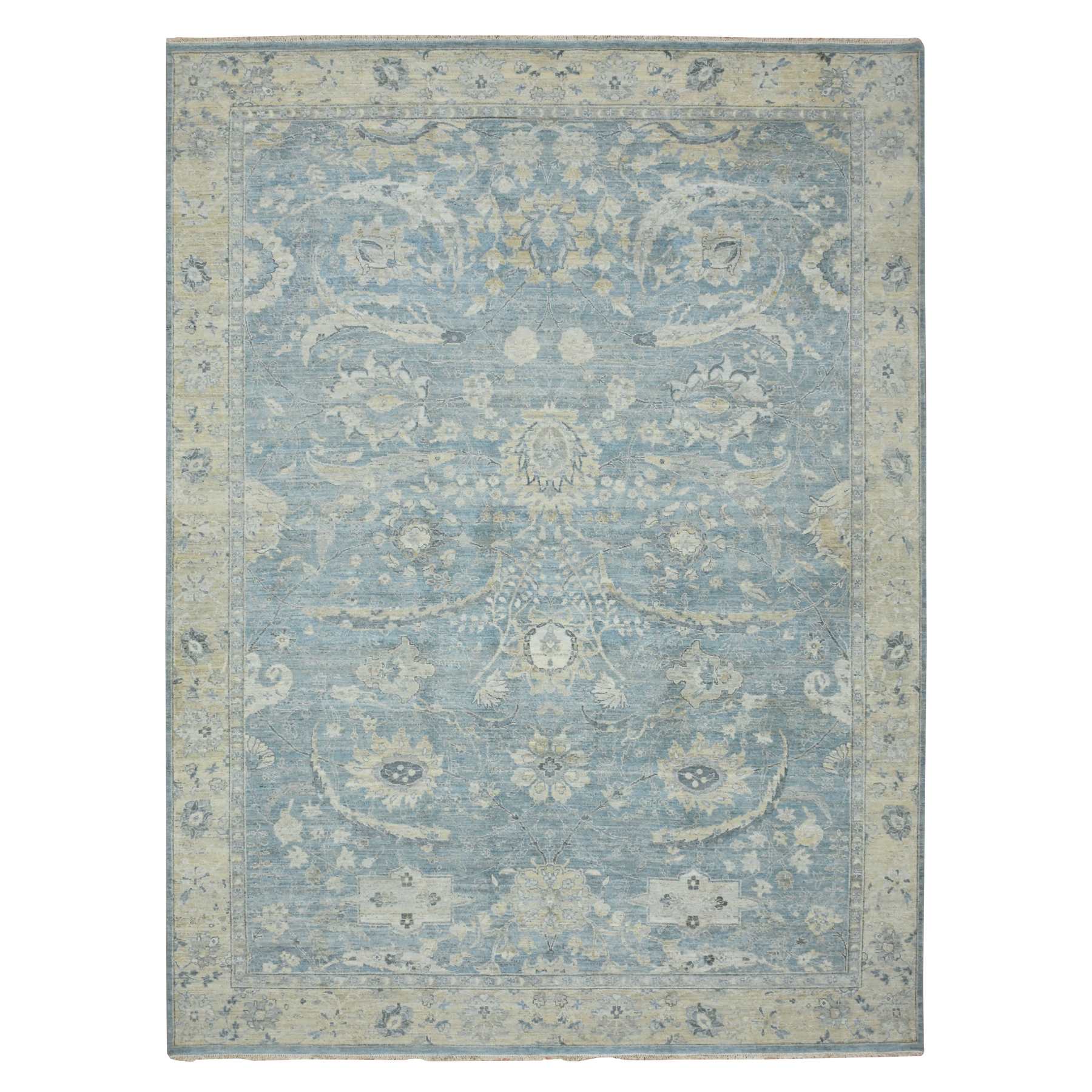 Oushak-And-Peshawar-Hand-Knotted-Rug-378835