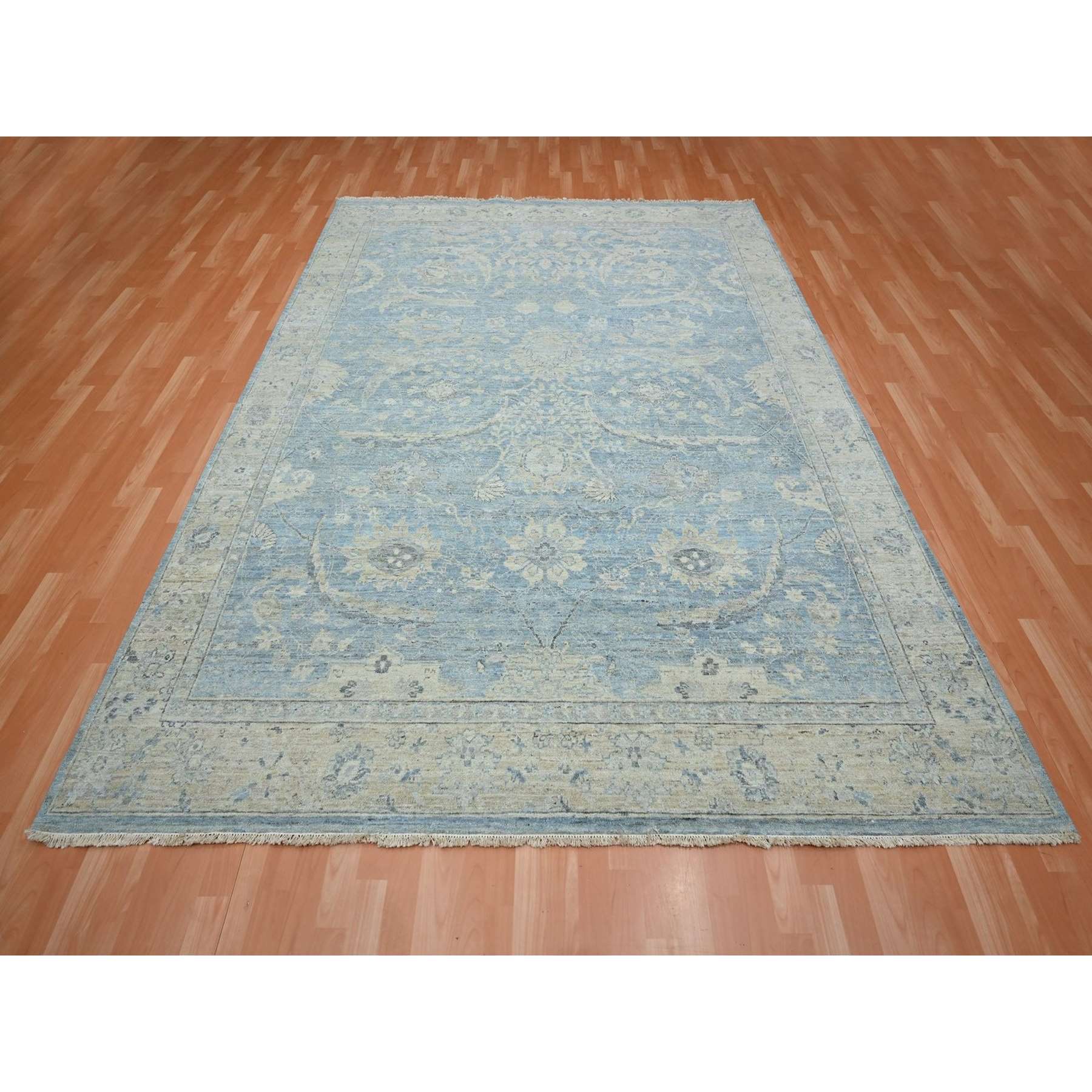 Oushak-And-Peshawar-Hand-Knotted-Rug-378850