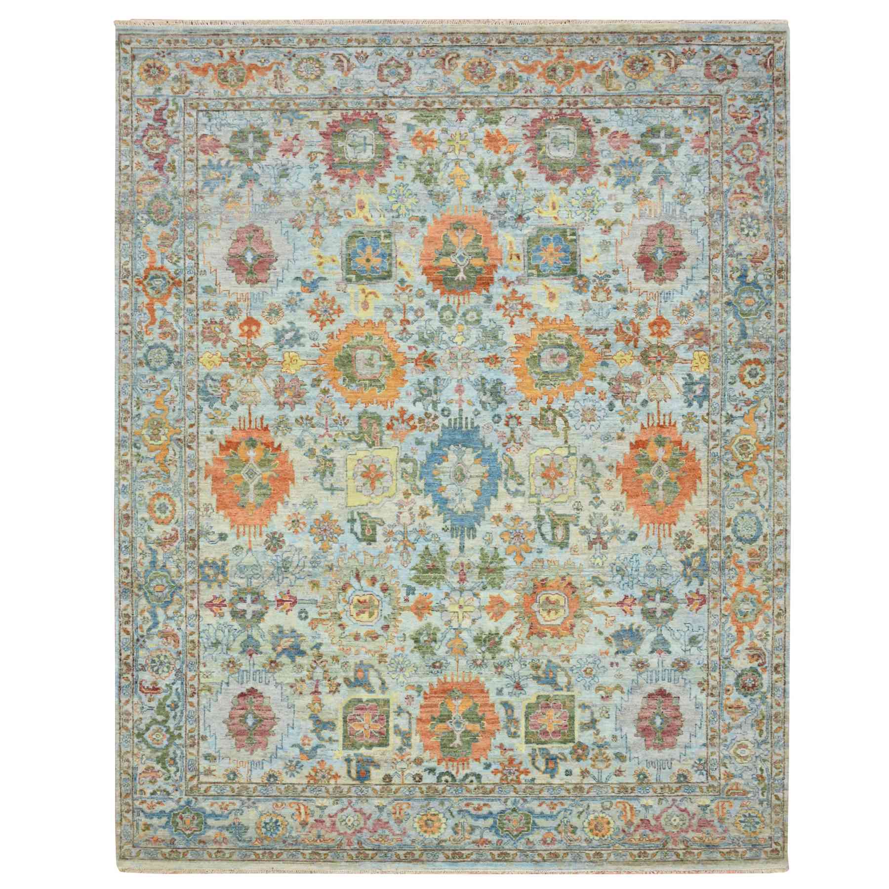 Oushak-And-Peshawar-Hand-Knotted-Rug-378965