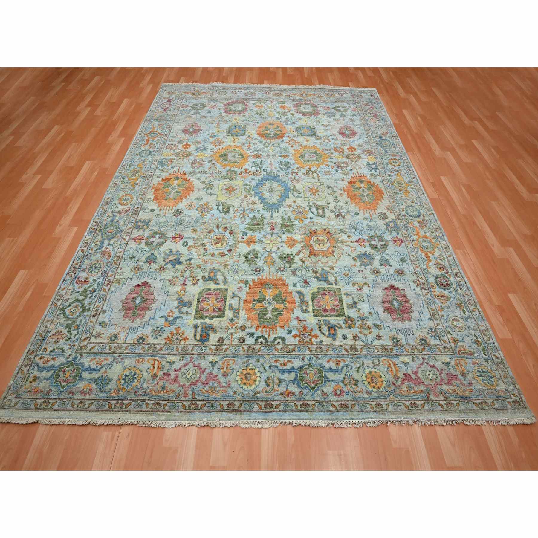 Oushak-And-Peshawar-Hand-Knotted-Rug-378965