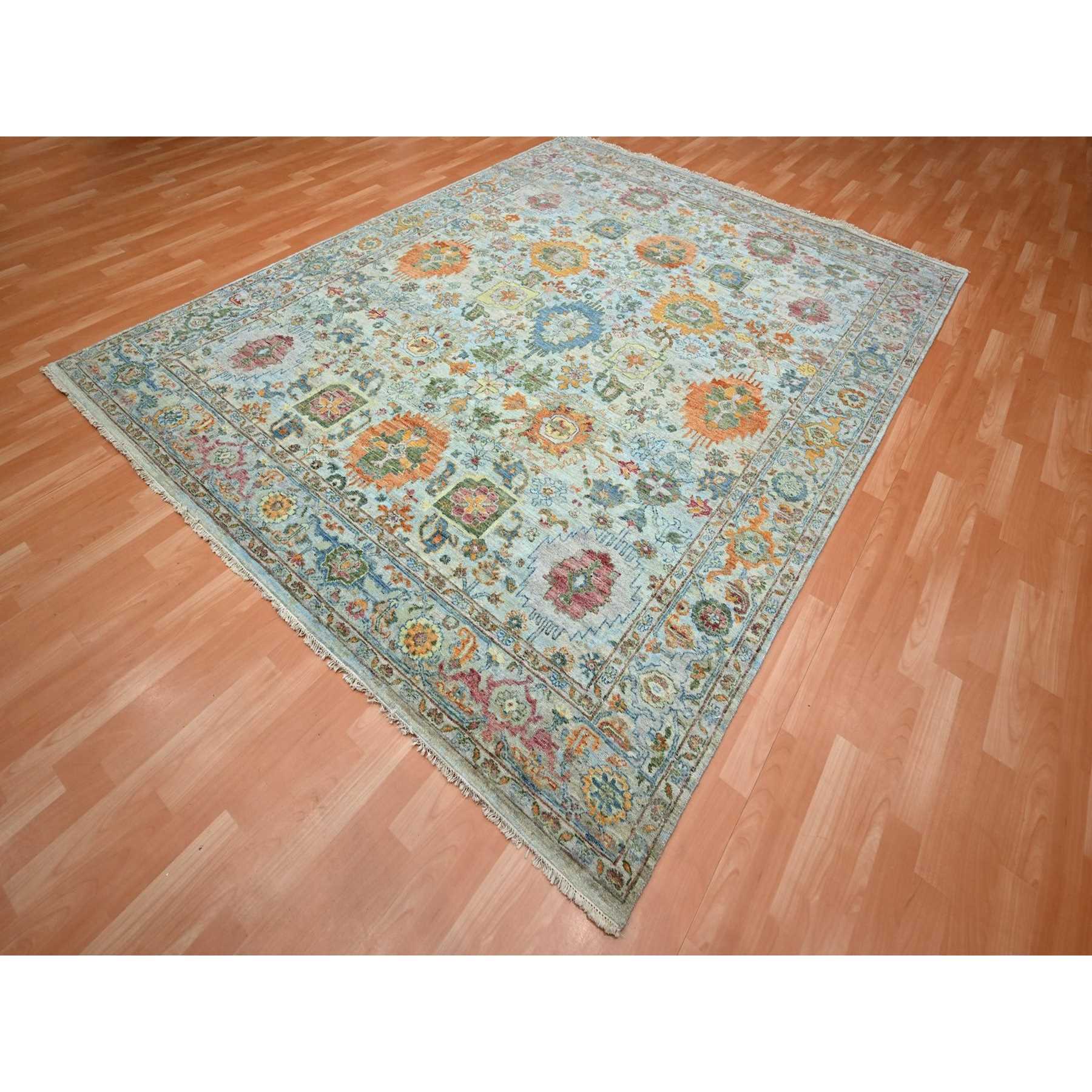 Oushak-And-Peshawar-Hand-Knotted-Rug-378965