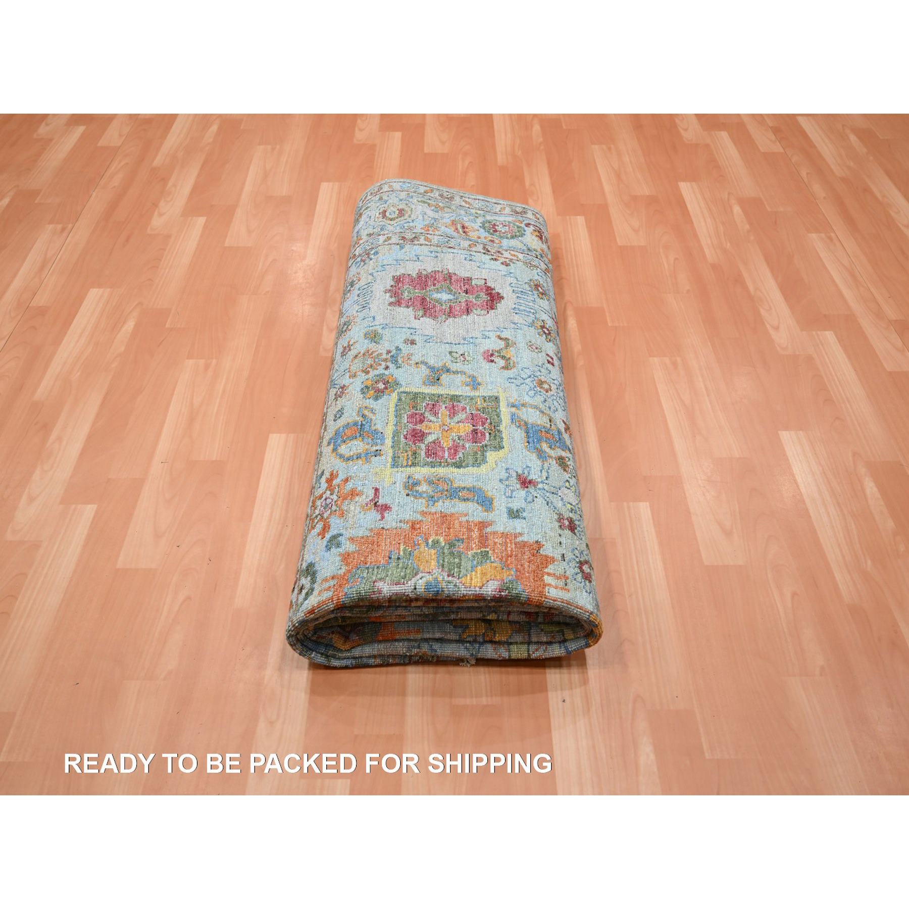 Oushak-And-Peshawar-Hand-Knotted-Rug-378965