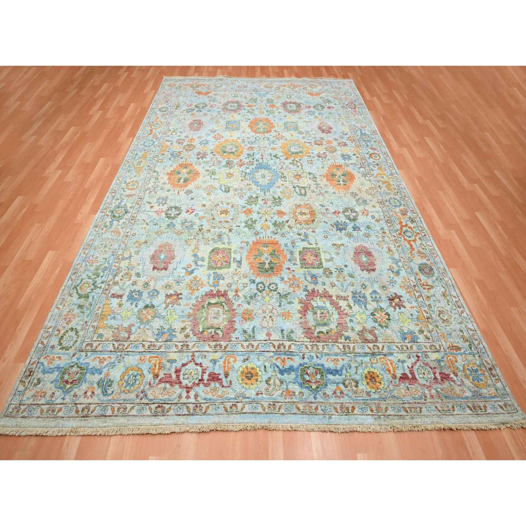 Oushak-And-Peshawar-Hand-Knotted-Rug-378970