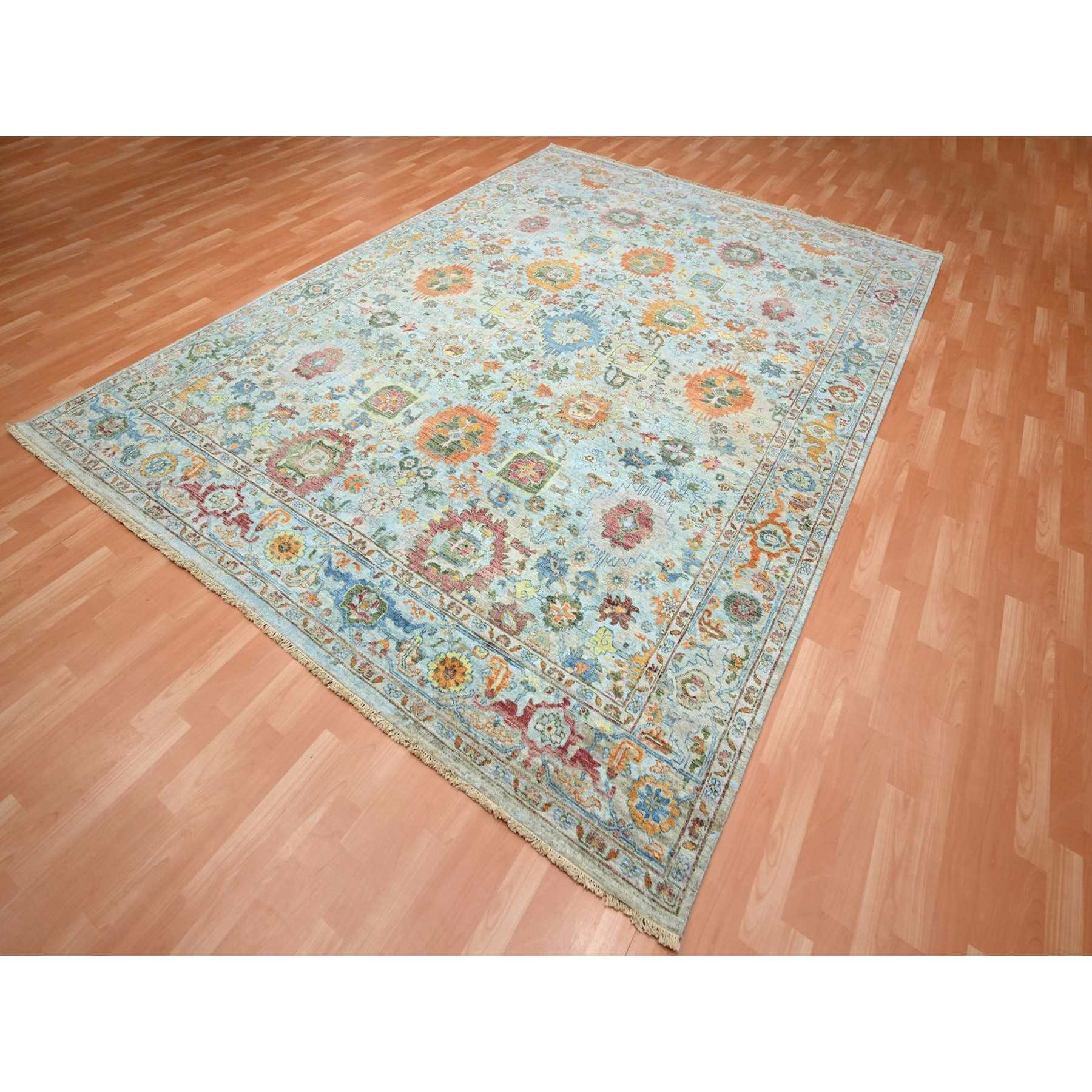 Oushak-And-Peshawar-Hand-Knotted-Rug-378970