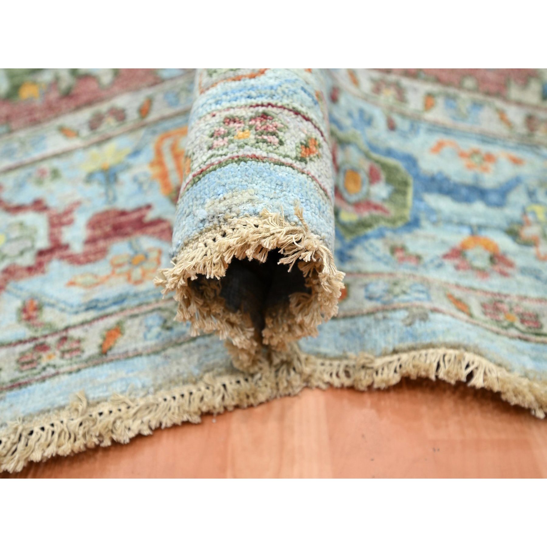 Oushak-And-Peshawar-Hand-Knotted-Rug-378970