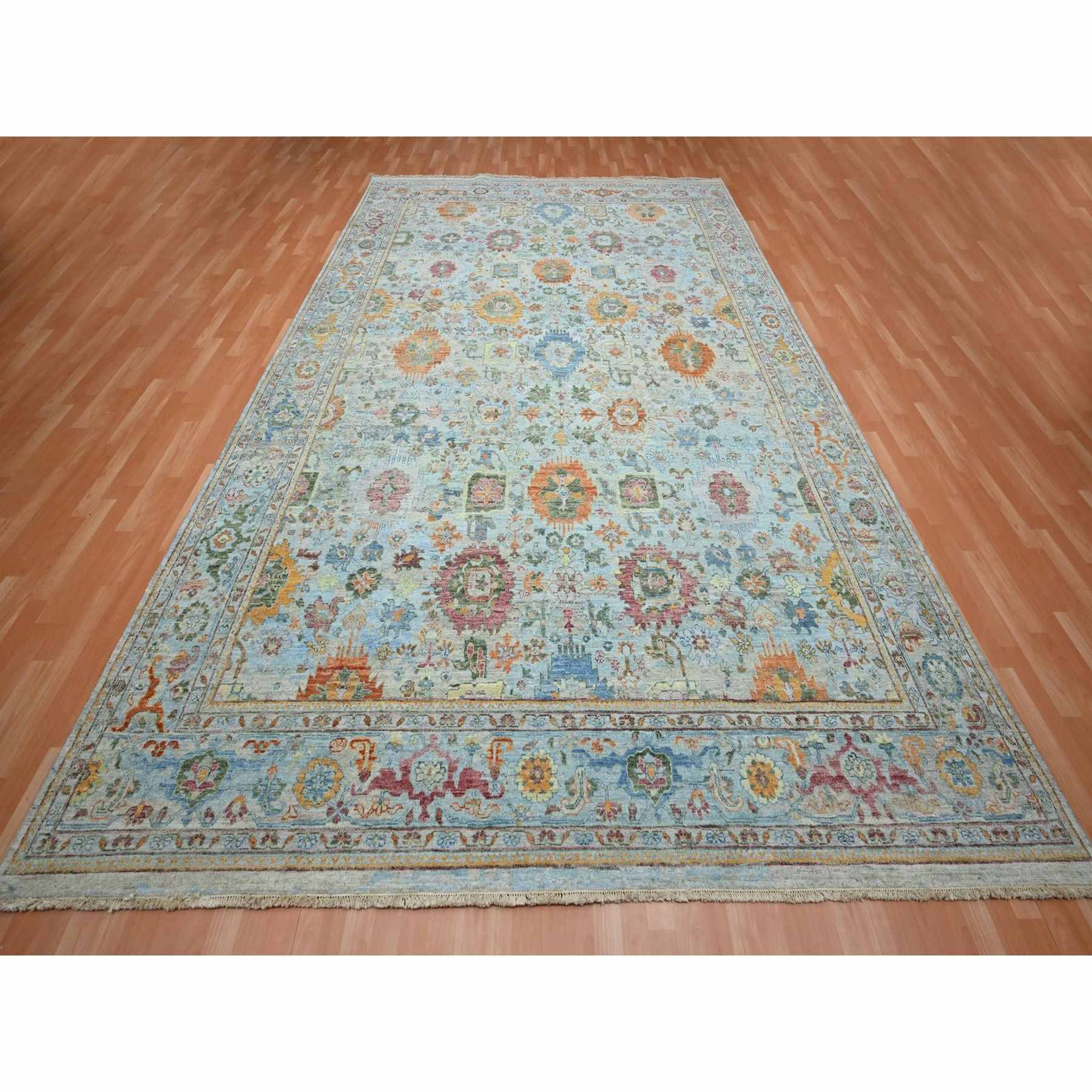 Oushak-And-Peshawar-Hand-Knotted-Rug-378975