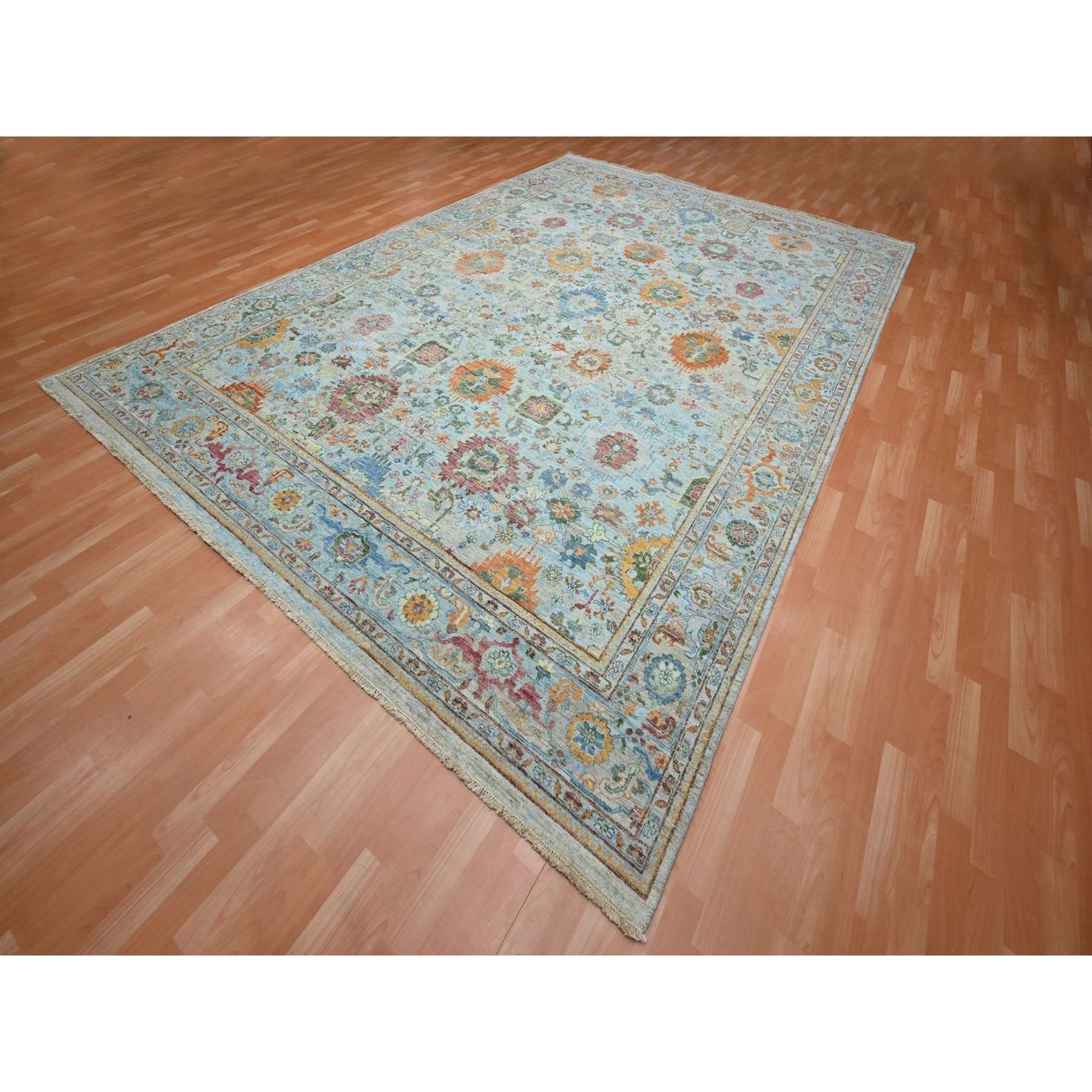 Oushak-And-Peshawar-Hand-Knotted-Rug-378975