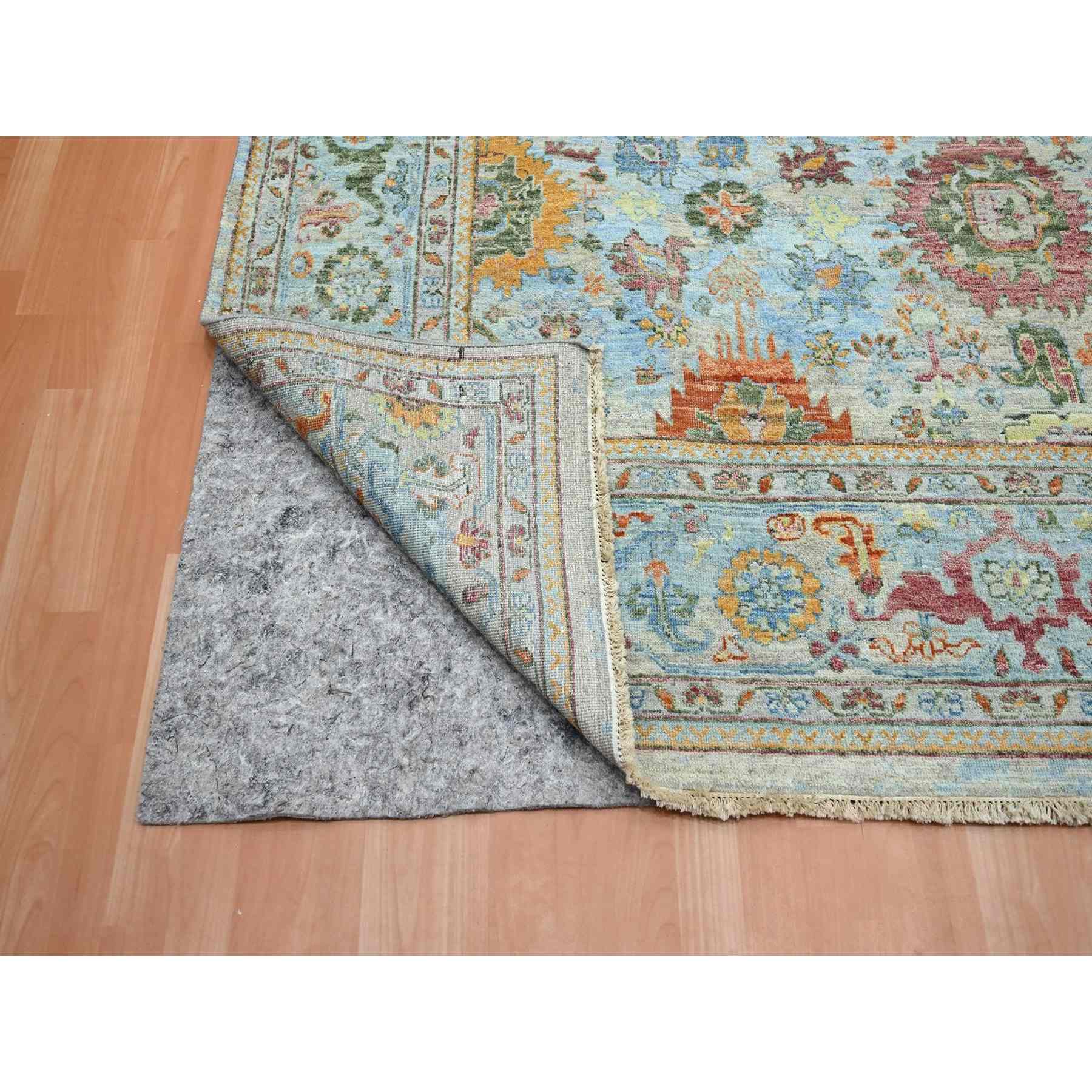 Oushak-And-Peshawar-Hand-Knotted-Rug-378975
