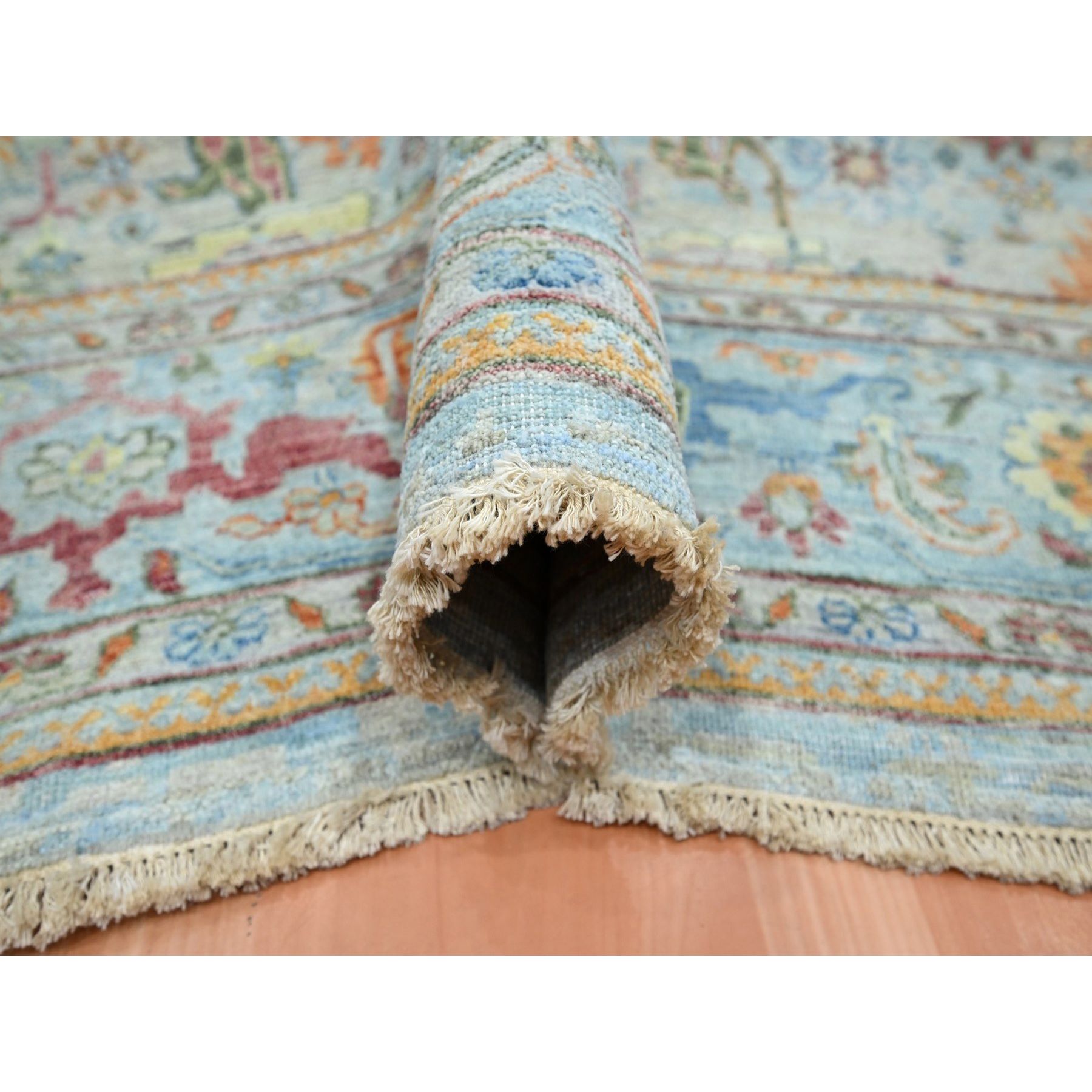 Oushak-And-Peshawar-Hand-Knotted-Rug-378975