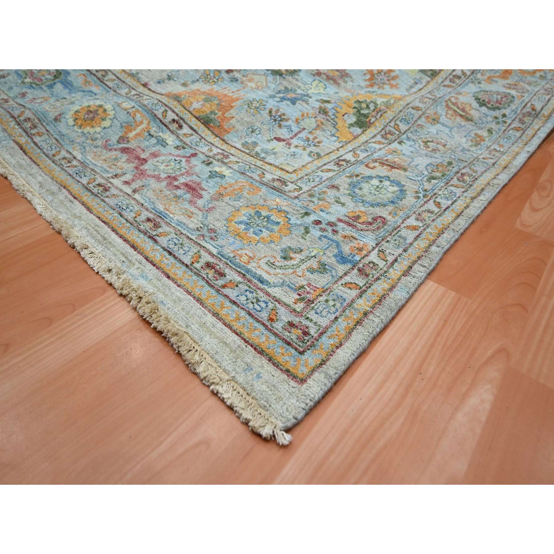 Oushak-And-Peshawar-Hand-Knotted-Rug-378975