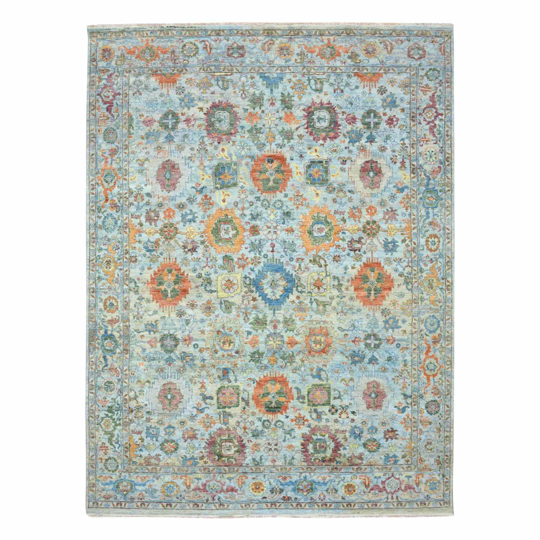 Oushak-And-Peshawar-Hand-Knotted-Rug-378980