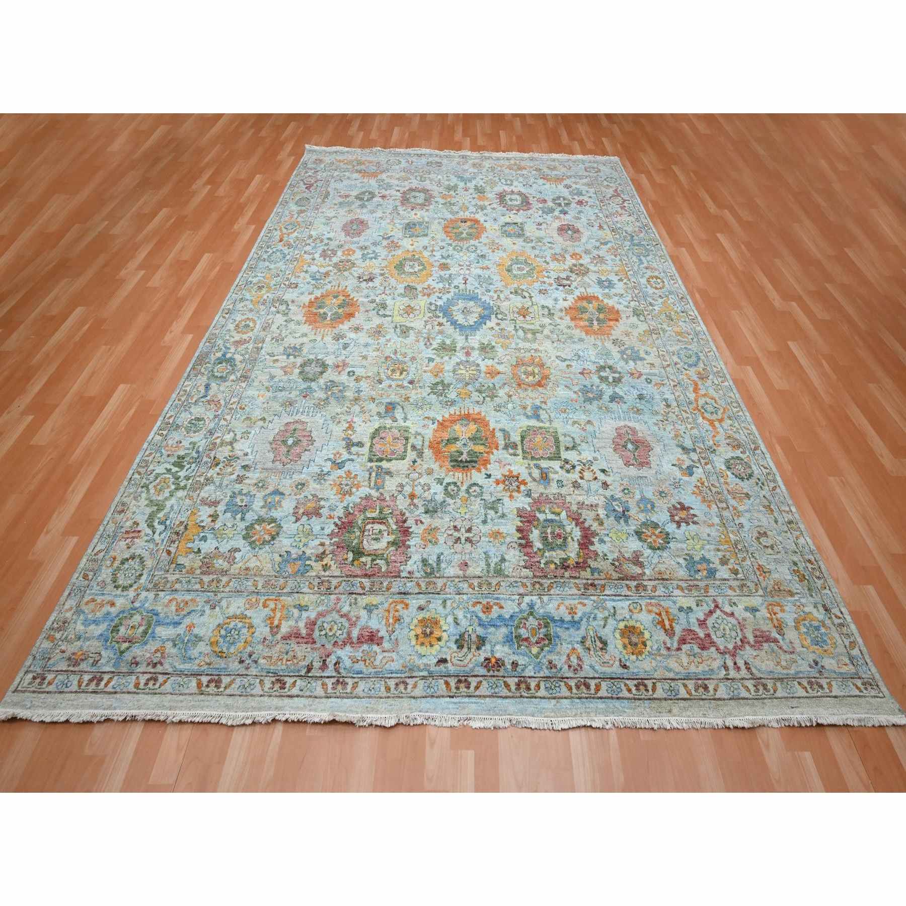 Oushak-And-Peshawar-Hand-Knotted-Rug-378980