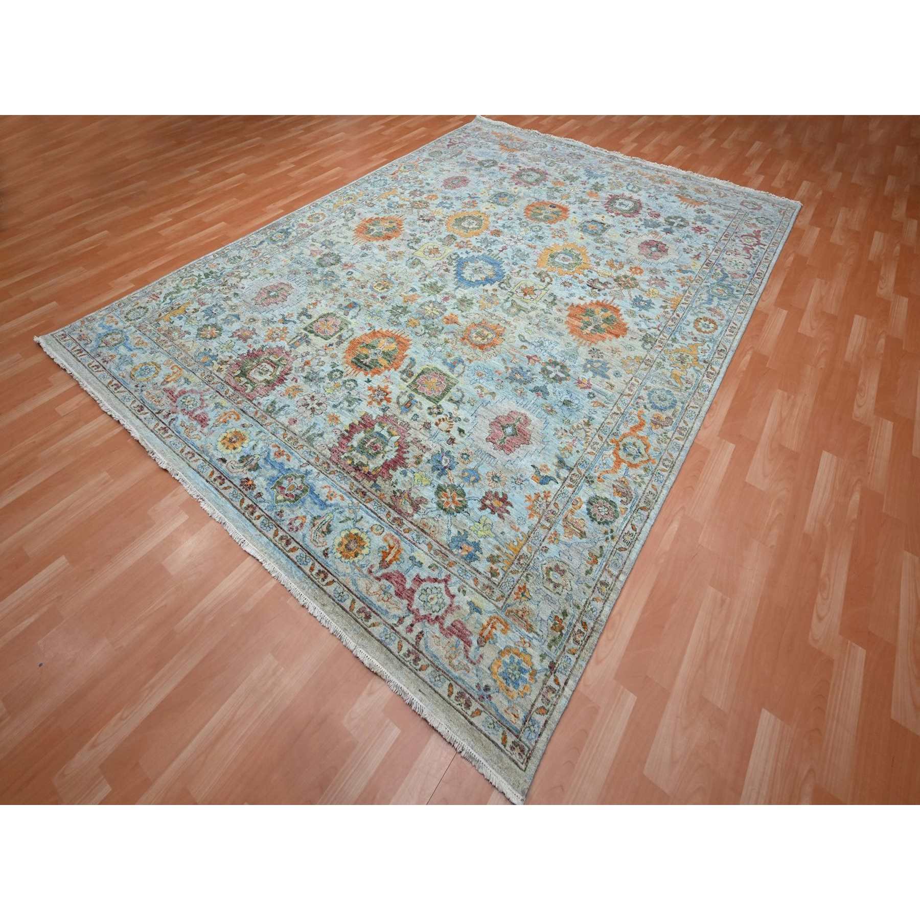 Oushak-And-Peshawar-Hand-Knotted-Rug-378980