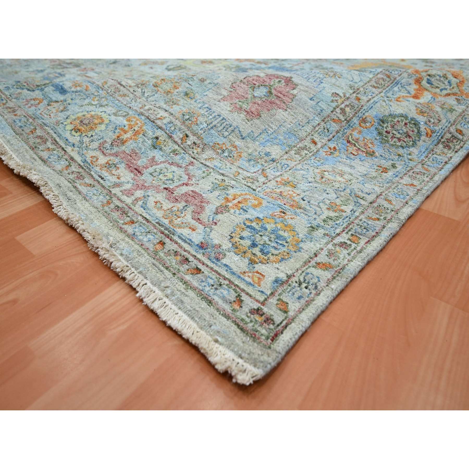 Oushak-And-Peshawar-Hand-Knotted-Rug-378980