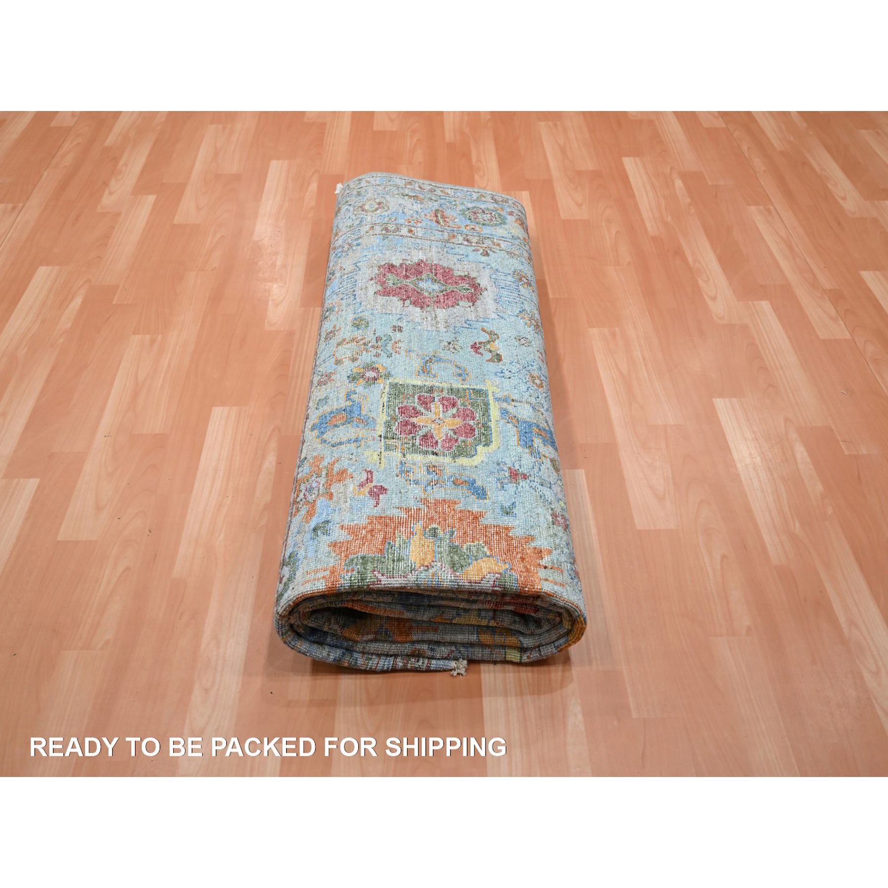 Oushak-And-Peshawar-Hand-Knotted-Rug-378980