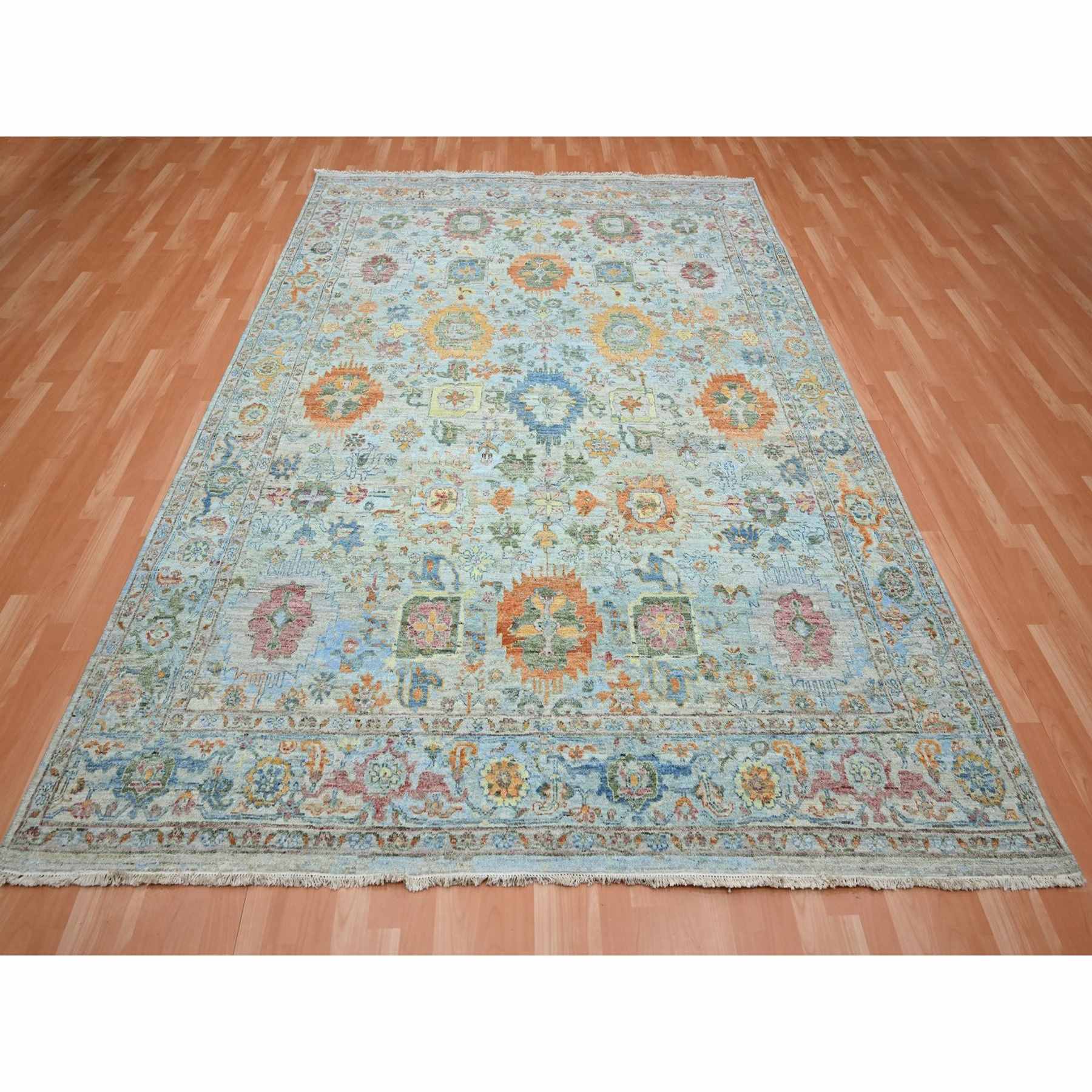 Oushak-And-Peshawar-Hand-Knotted-Rug-378985