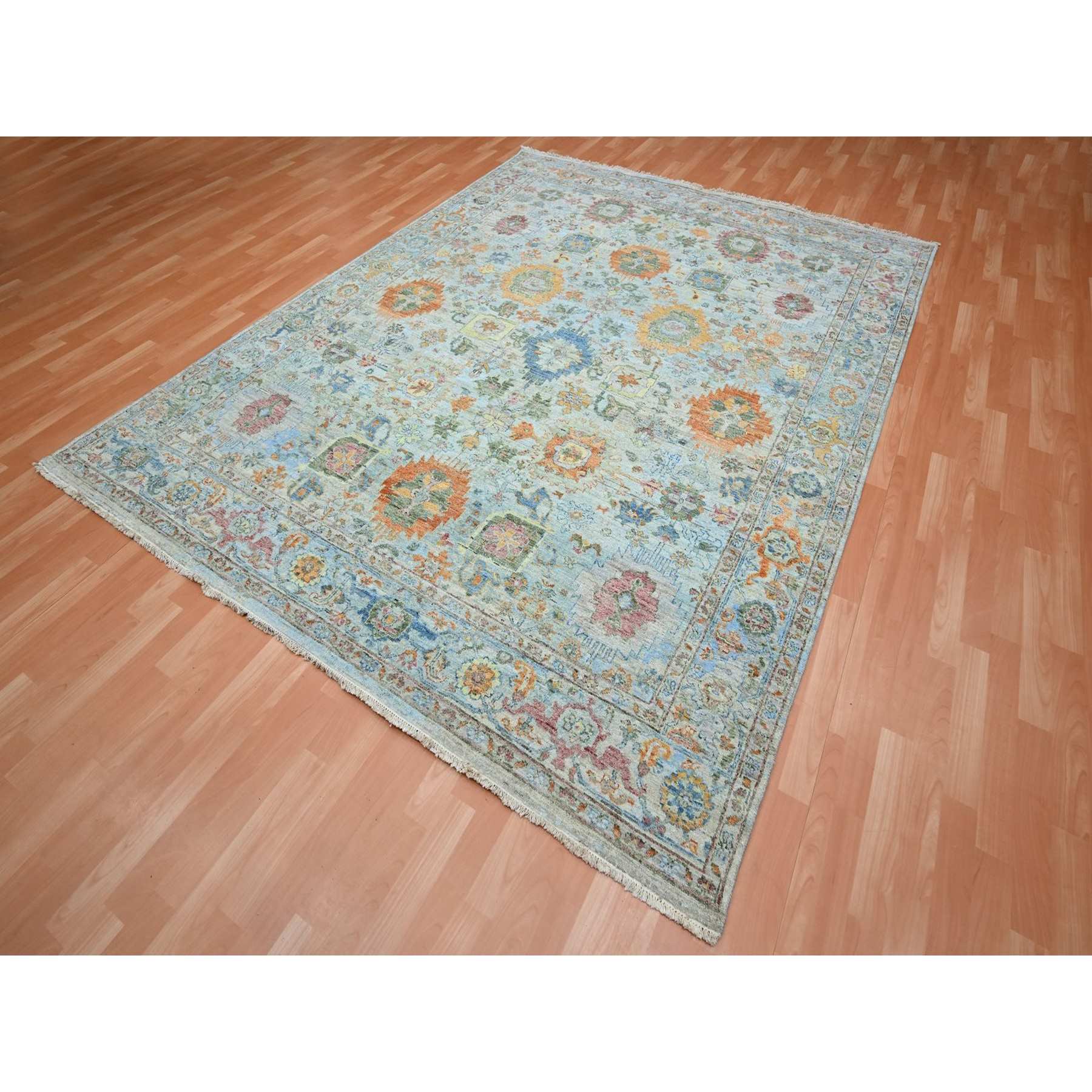 Oushak-And-Peshawar-Hand-Knotted-Rug-378985