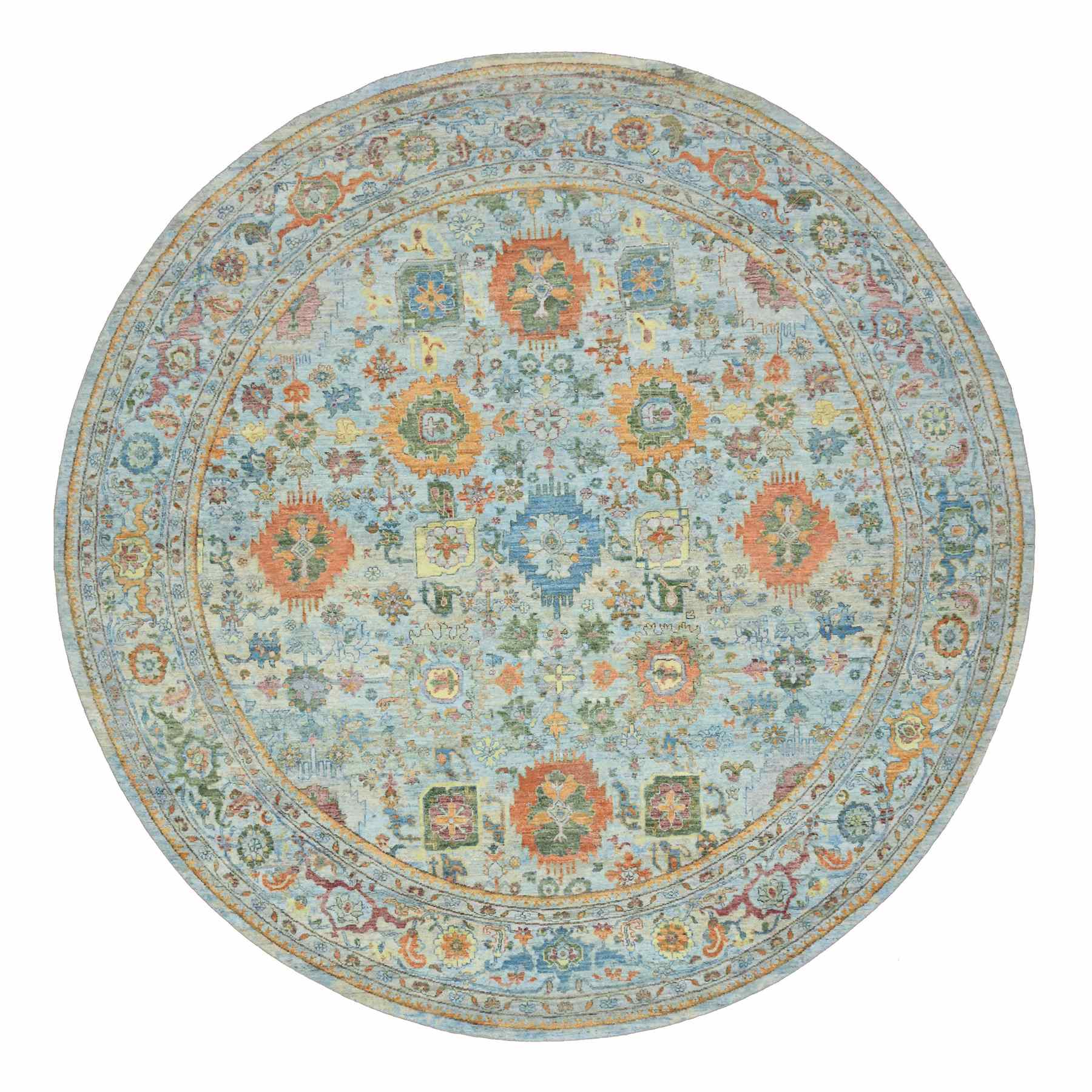 Oushak-And-Peshawar-Hand-Knotted-Rug-378990