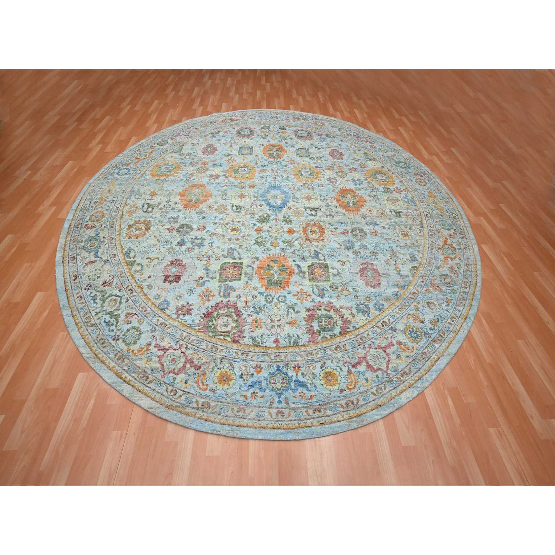 Oushak-And-Peshawar-Hand-Knotted-Rug-378990