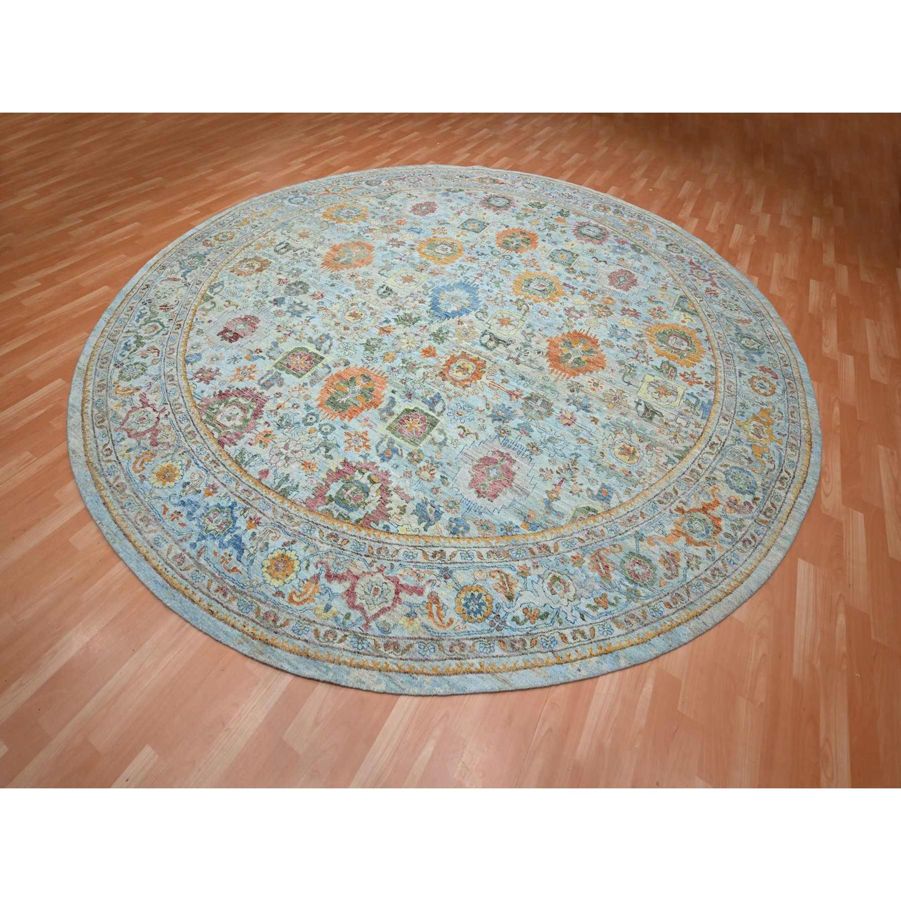 Oushak-And-Peshawar-Hand-Knotted-Rug-378990