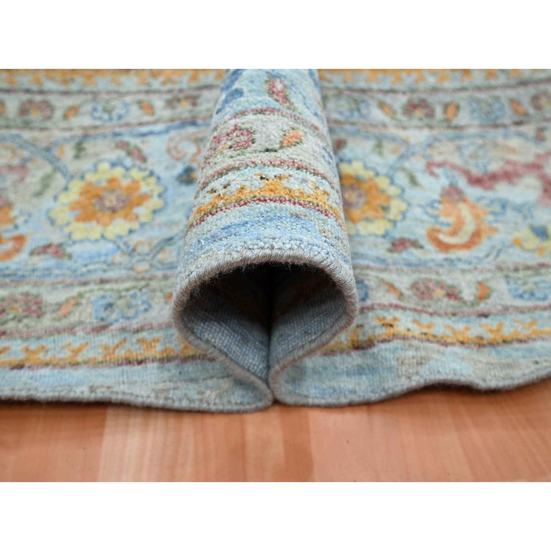 Oushak-And-Peshawar-Hand-Knotted-Rug-378990