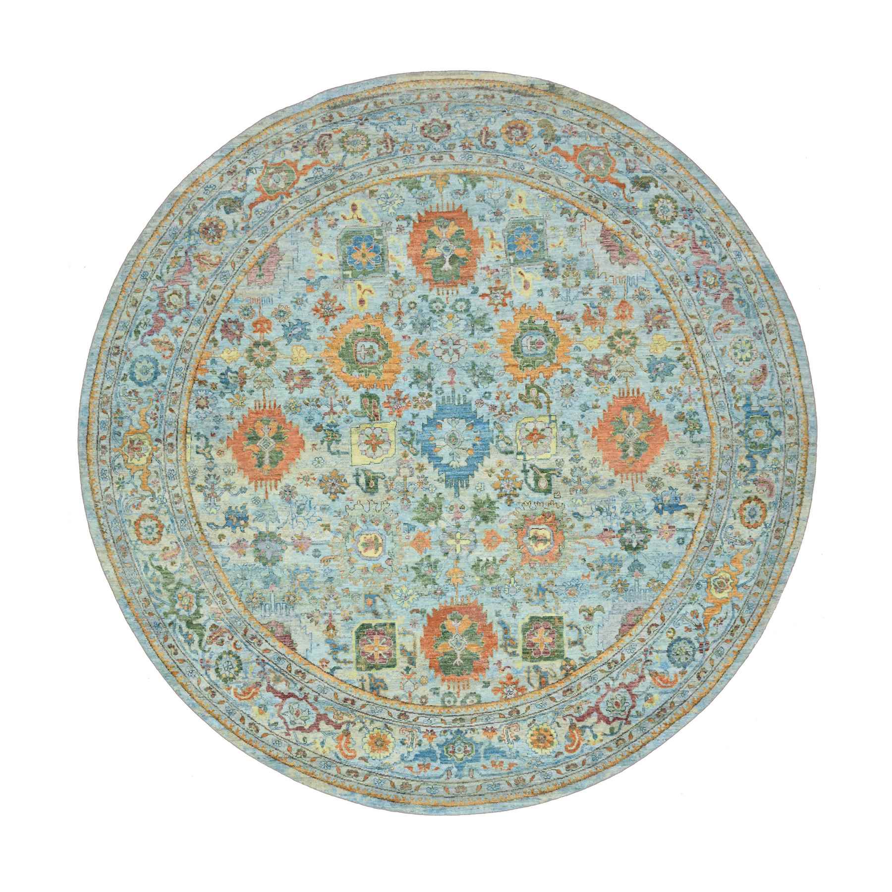 Oushak-And-Peshawar-Hand-Knotted-Rug-378995