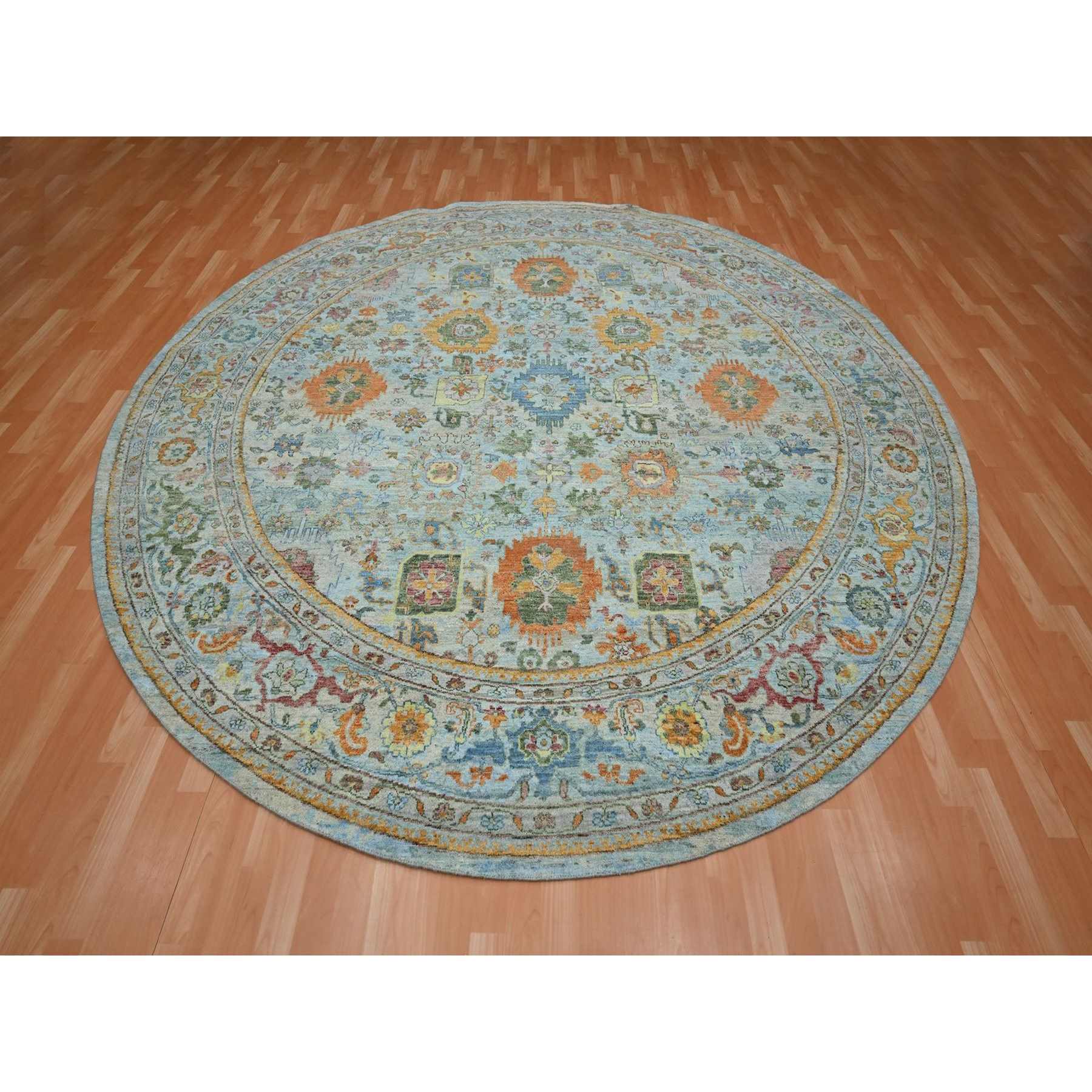 Oushak-And-Peshawar-Hand-Knotted-Rug-378995