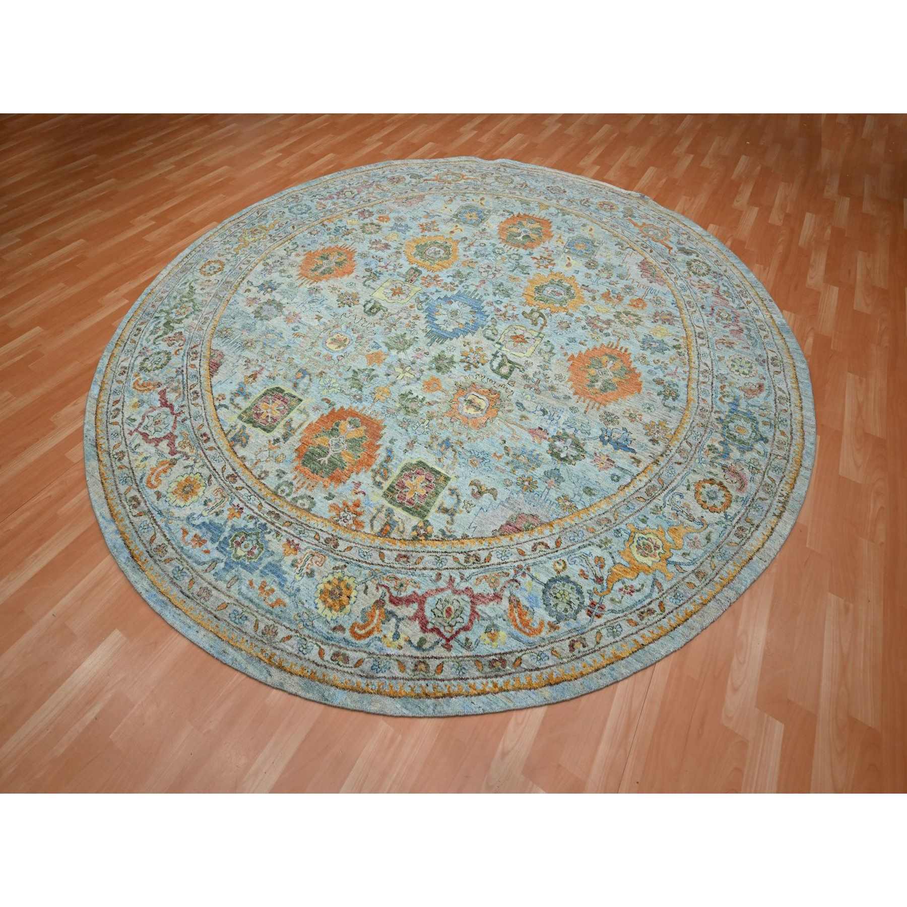 Oushak-And-Peshawar-Hand-Knotted-Rug-378995