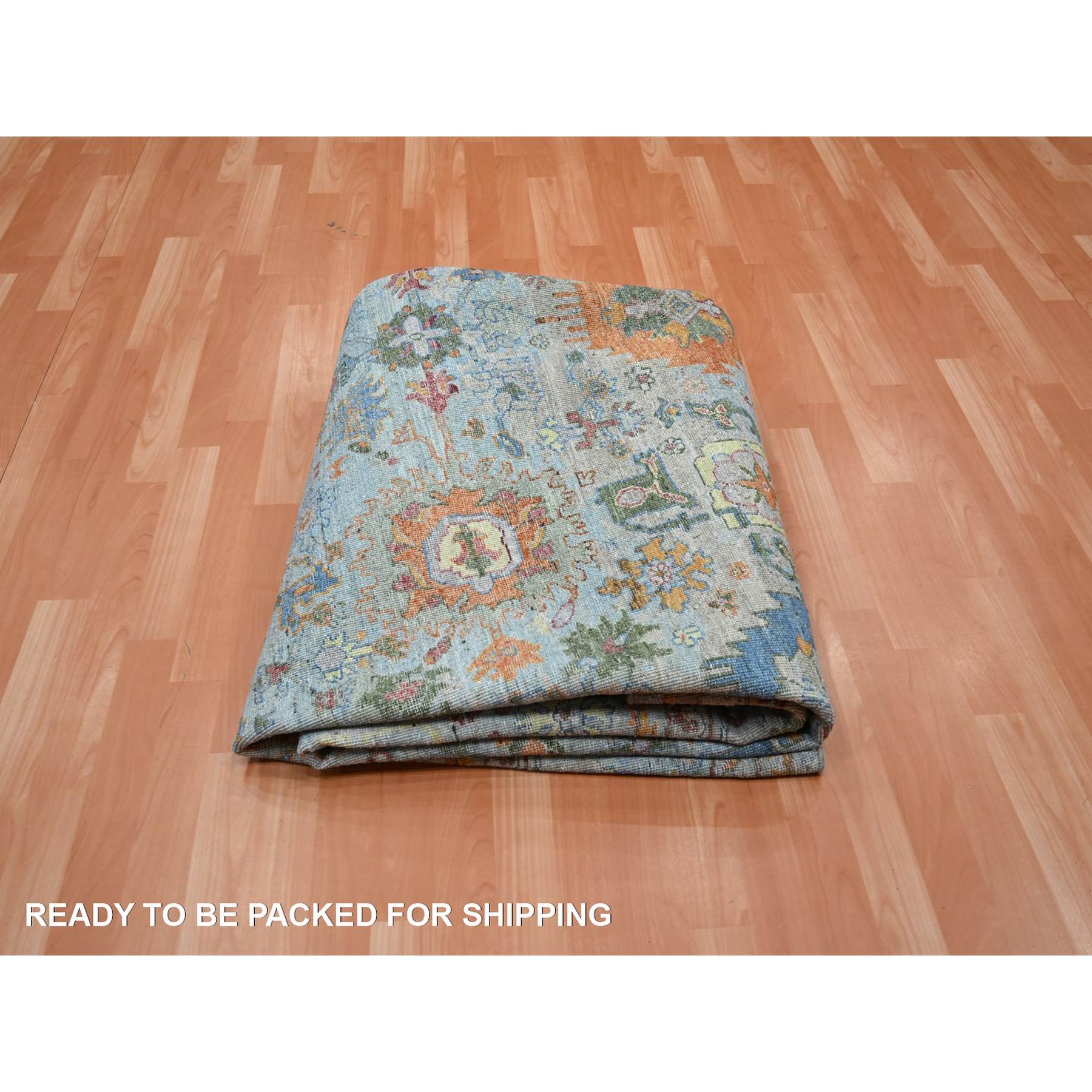 Oushak-And-Peshawar-Hand-Knotted-Rug-378995