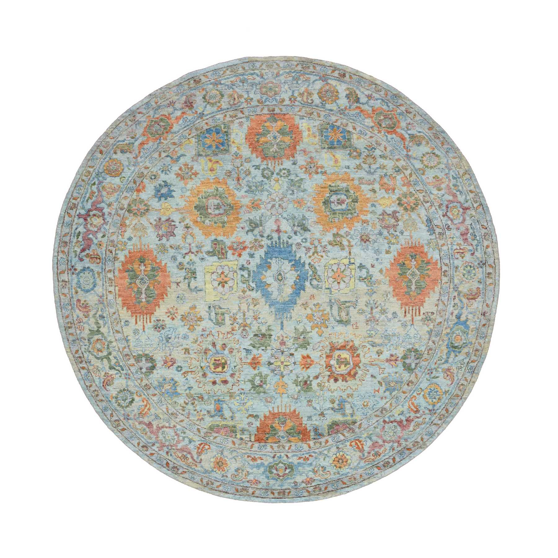Oushak-And-Peshawar-Hand-Knotted-Rug-379000