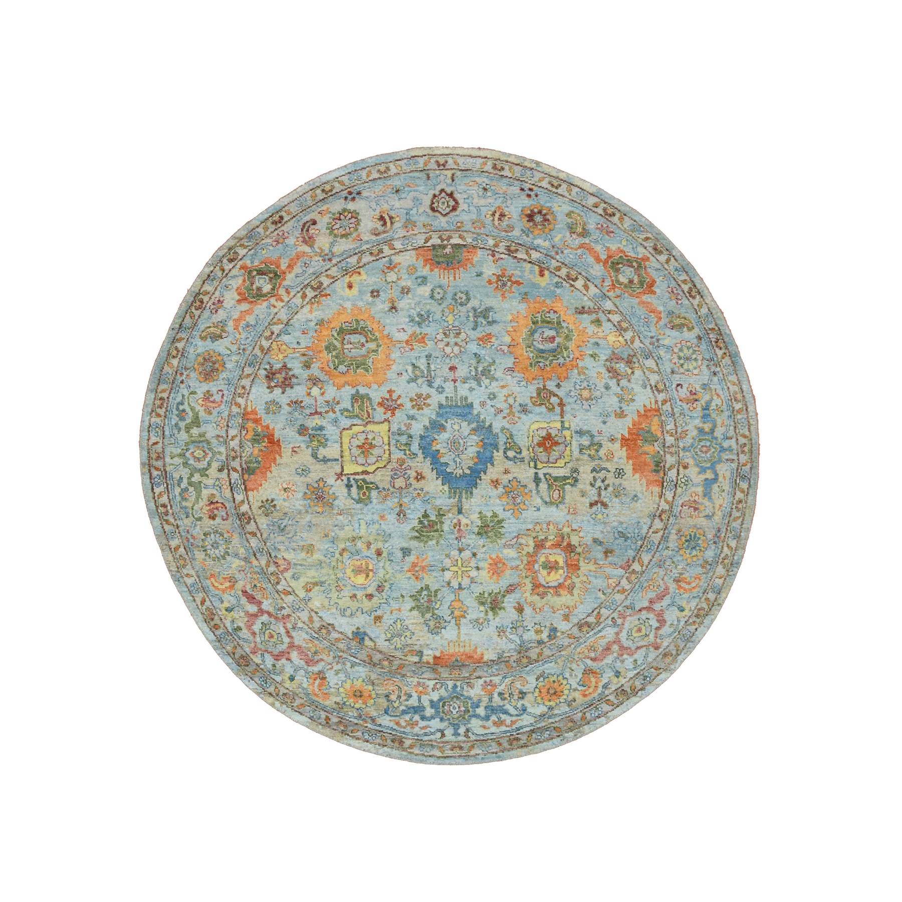 Oushak-And-Peshawar-Hand-Knotted-Rug-379005