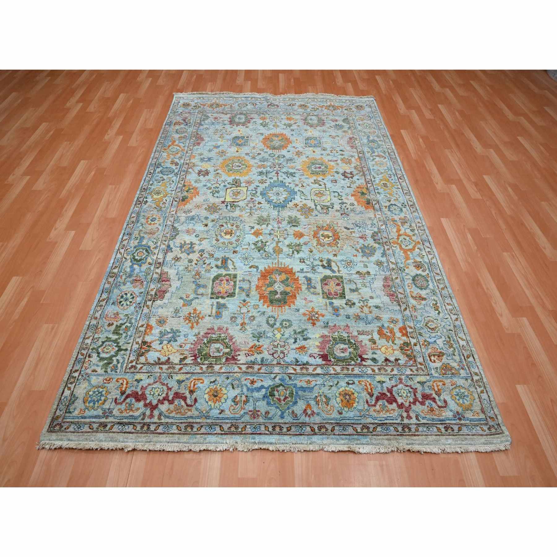 Oushak-And-Peshawar-Hand-Knotted-Rug-379010