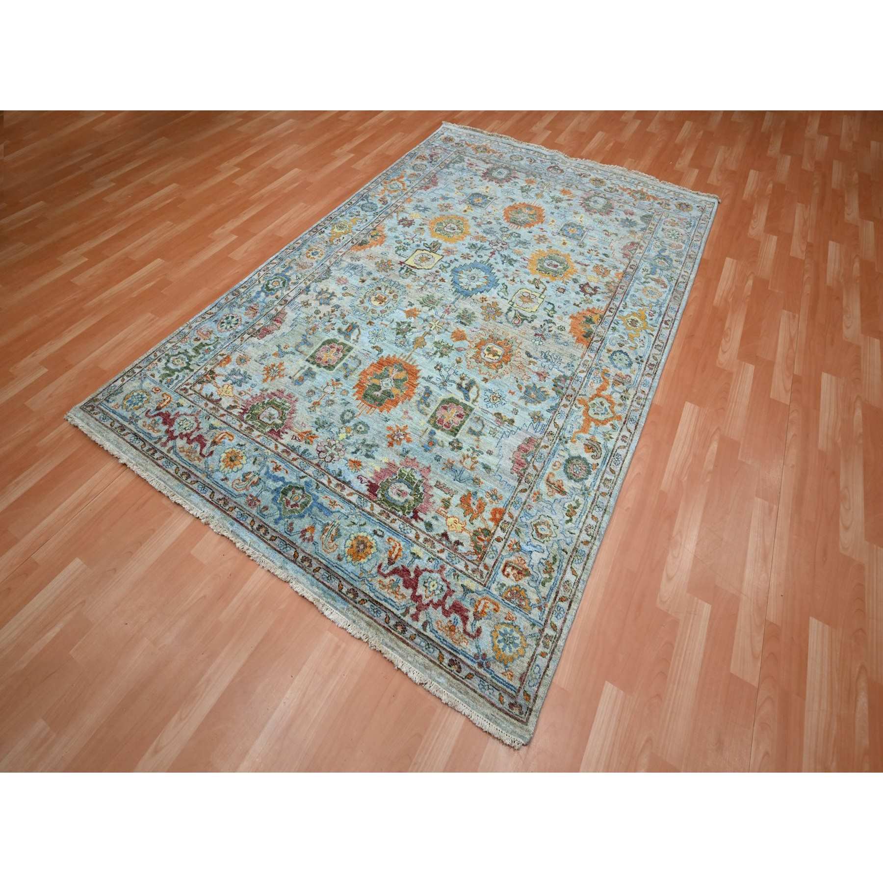 Oushak-And-Peshawar-Hand-Knotted-Rug-379010