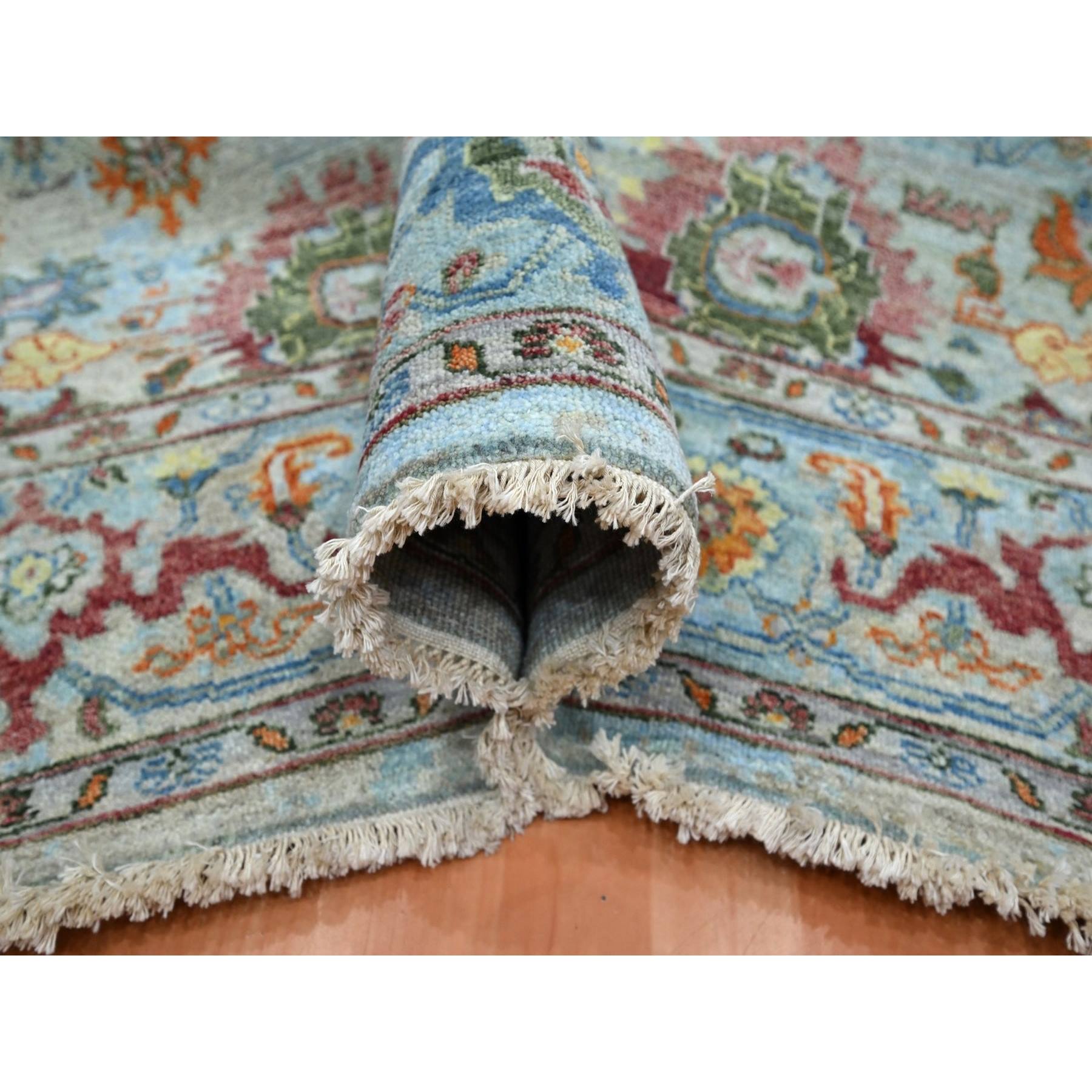 Oushak-And-Peshawar-Hand-Knotted-Rug-379010