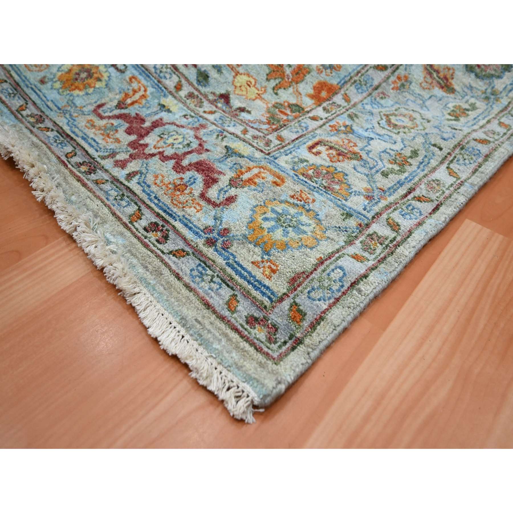 Oushak-And-Peshawar-Hand-Knotted-Rug-379010