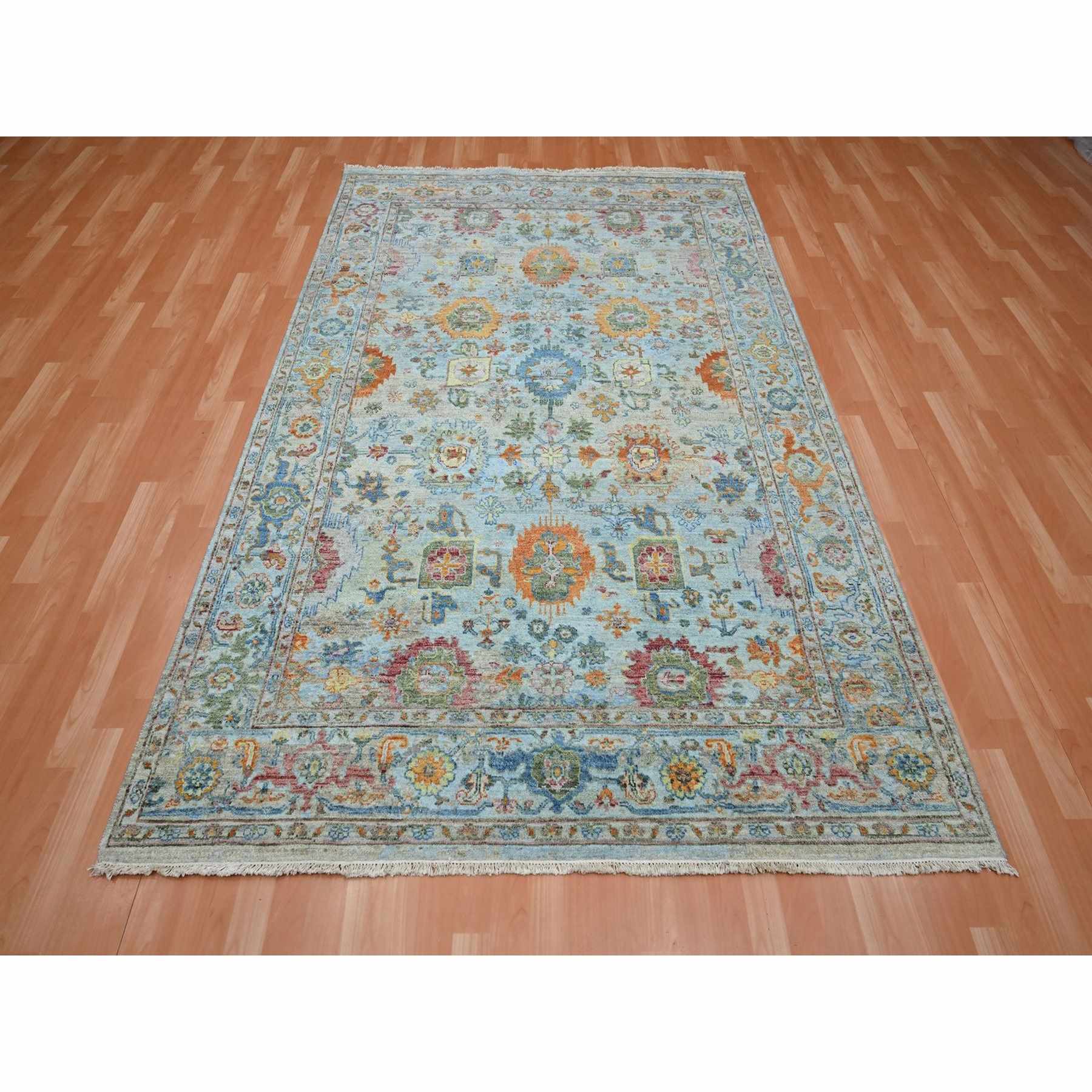 Oushak-And-Peshawar-Hand-Knotted-Rug-379015