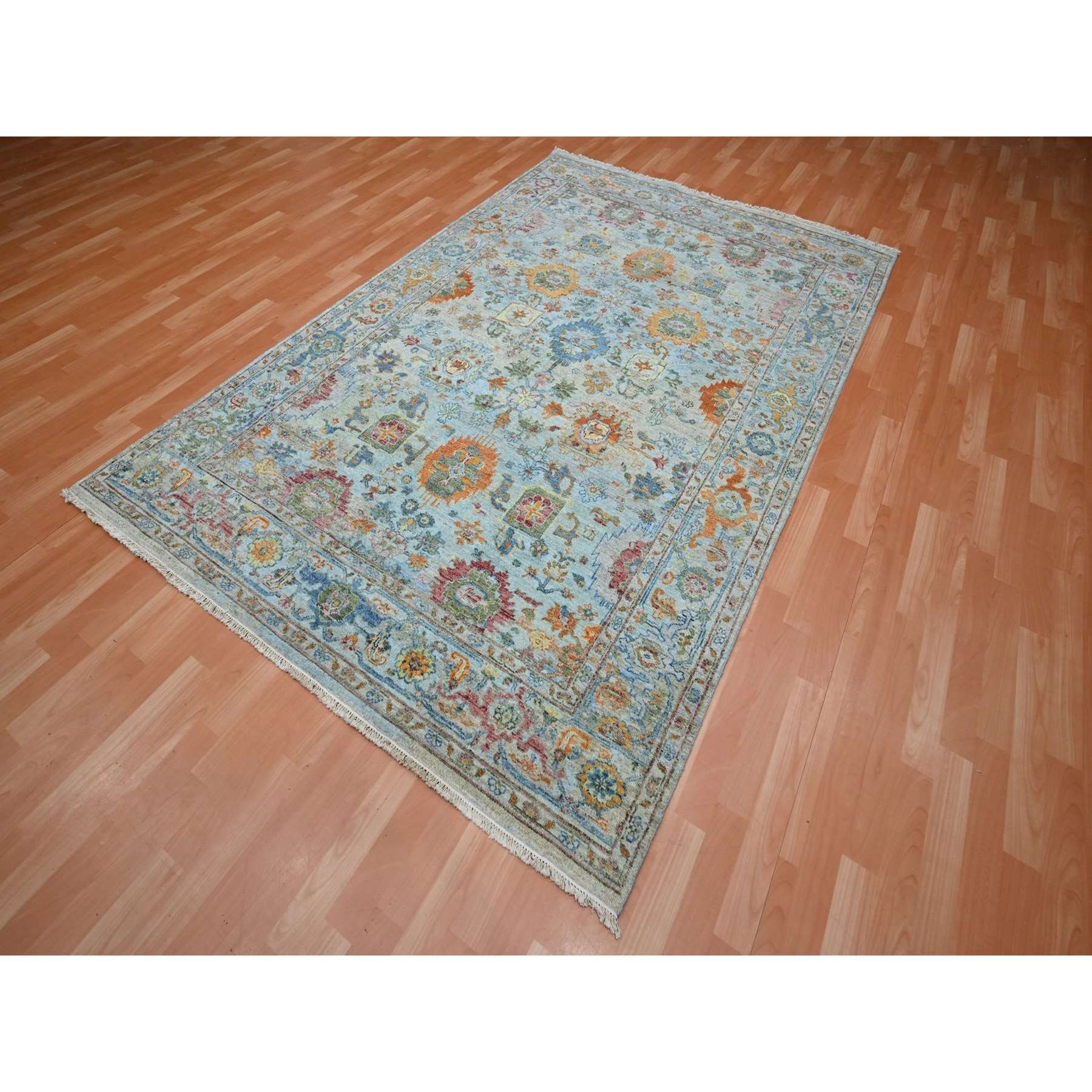 Oushak-And-Peshawar-Hand-Knotted-Rug-379015