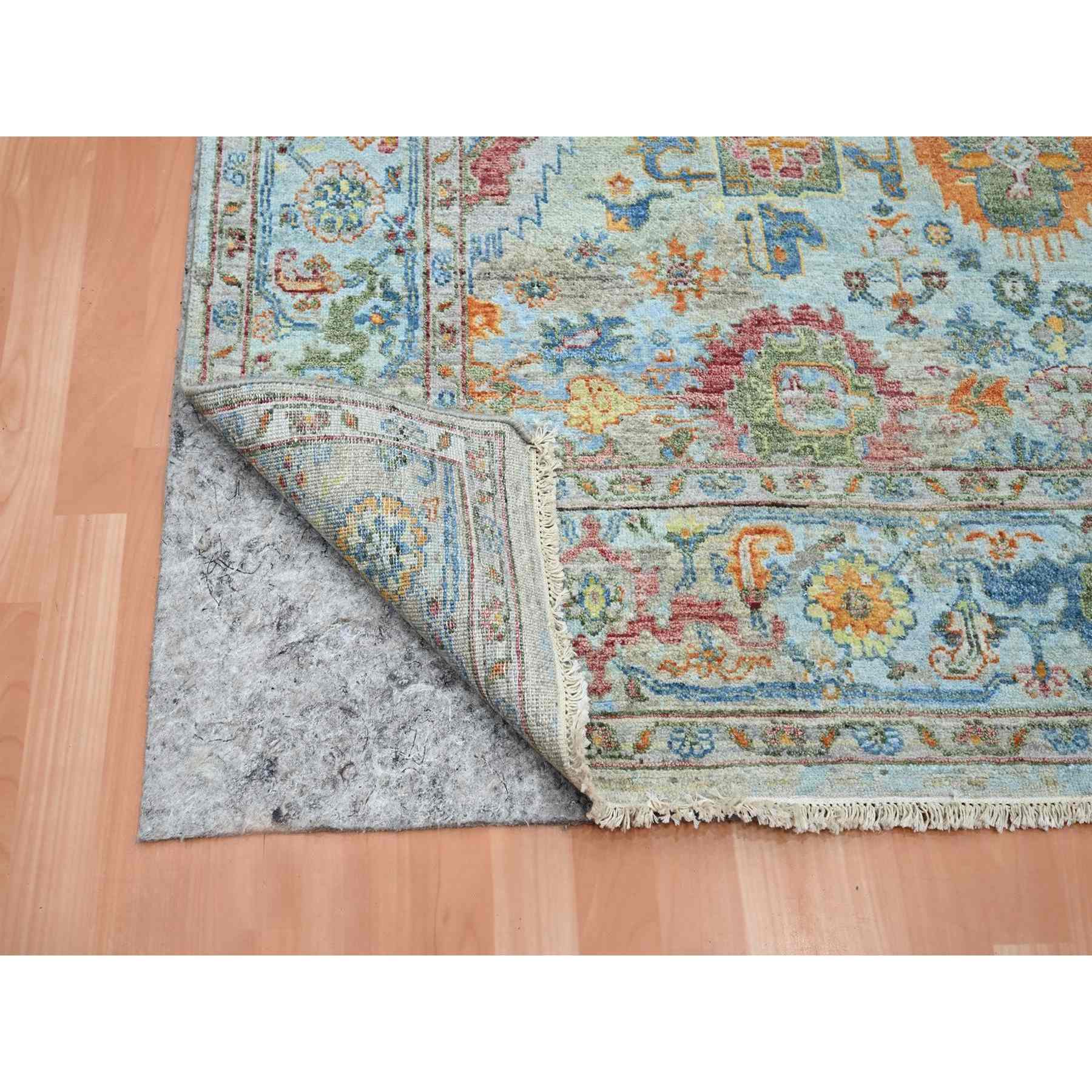 Oushak-And-Peshawar-Hand-Knotted-Rug-379015