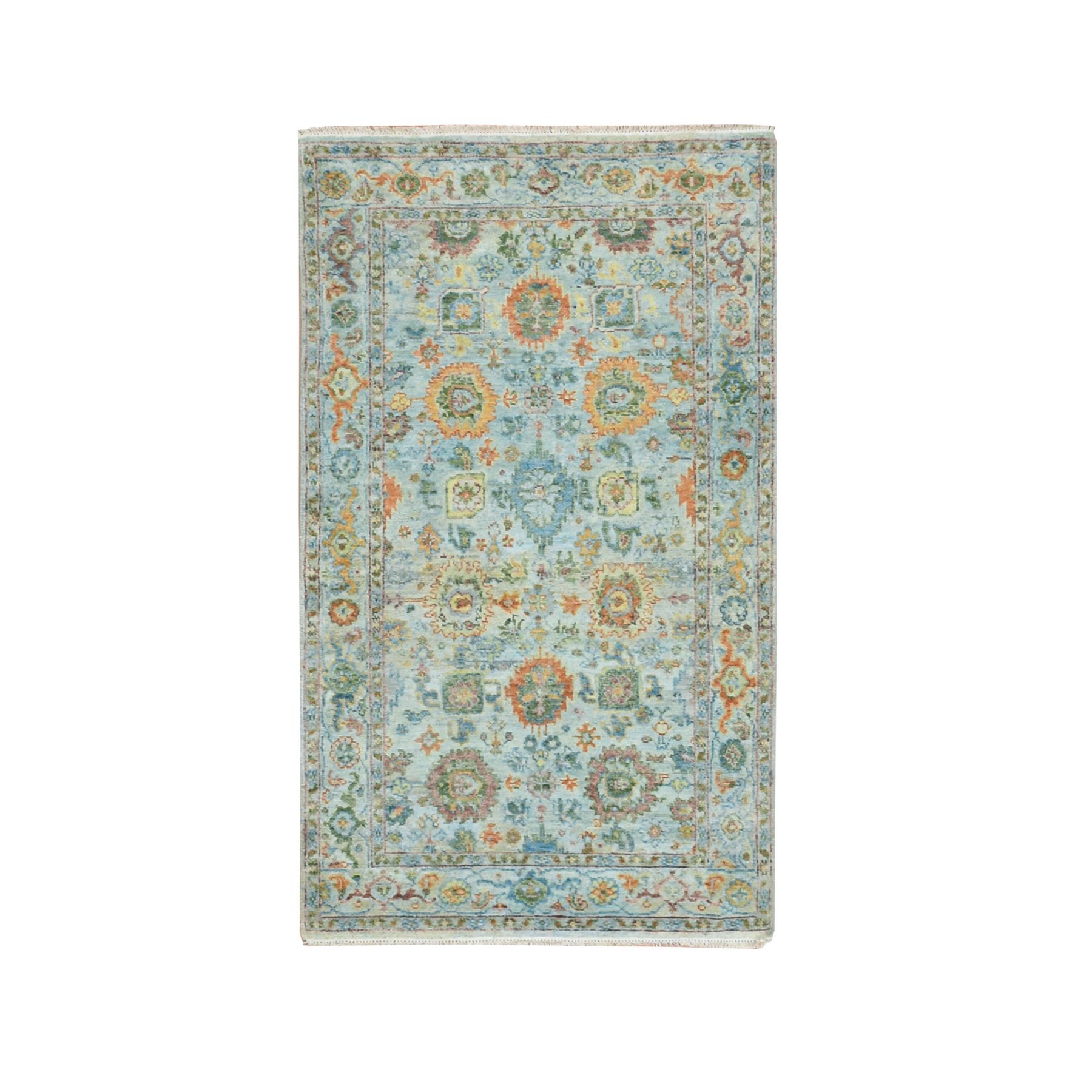 Oushak-And-Peshawar-Hand-Knotted-Rug-379035