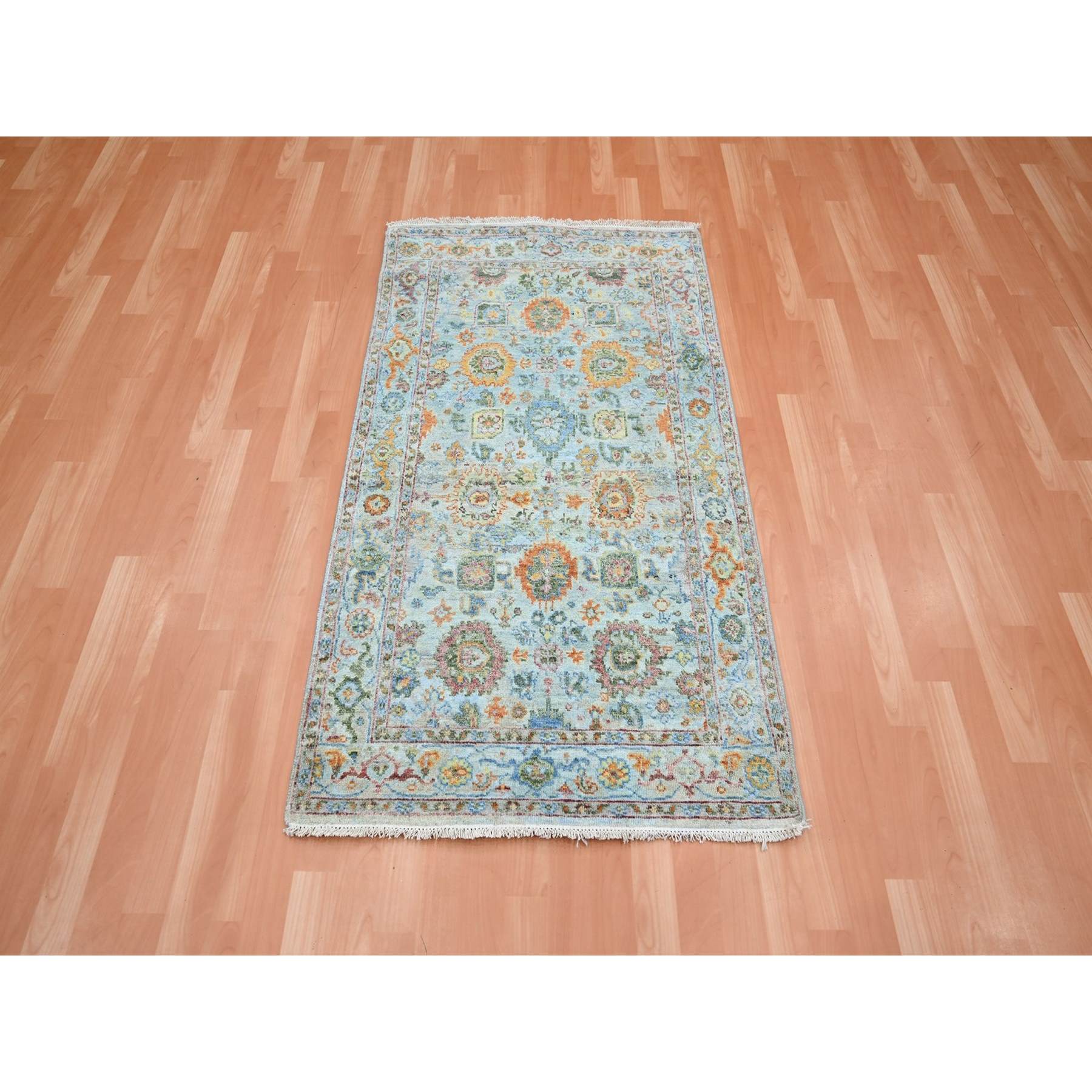 Oushak-And-Peshawar-Hand-Knotted-Rug-379035