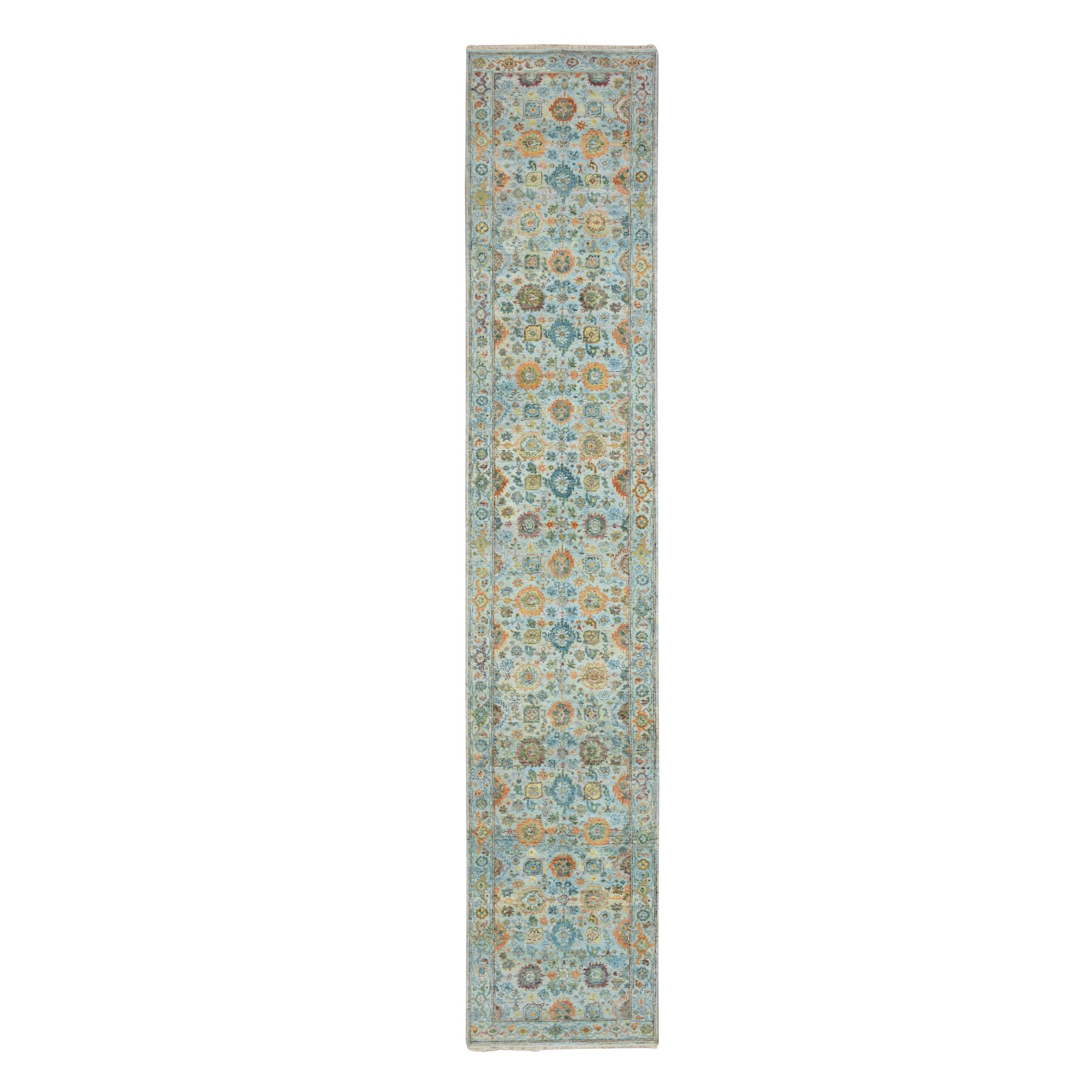 Oushak-And-Peshawar-Hand-Knotted-Rug-379055