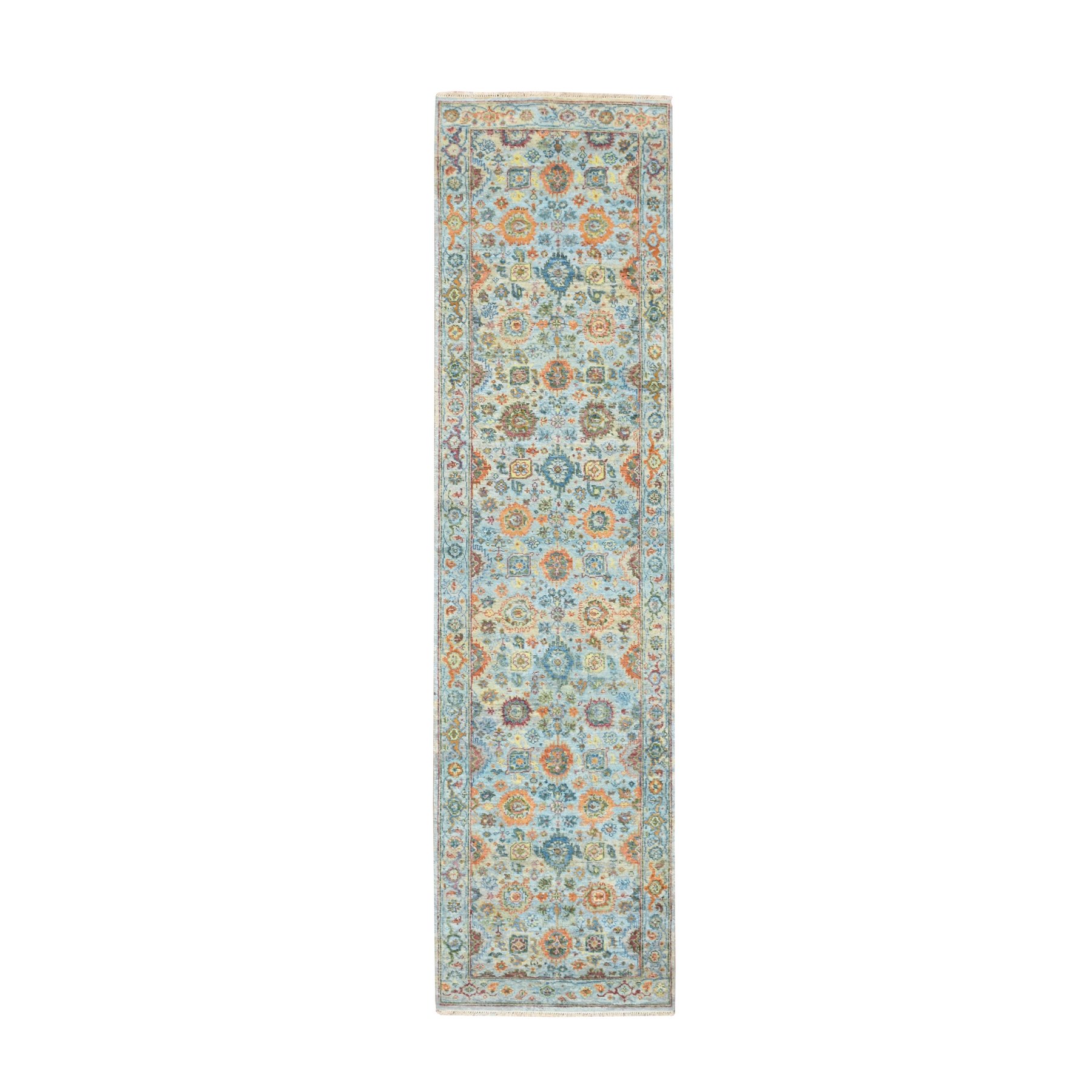 Oushak-And-Peshawar-Hand-Knotted-Rug-379065