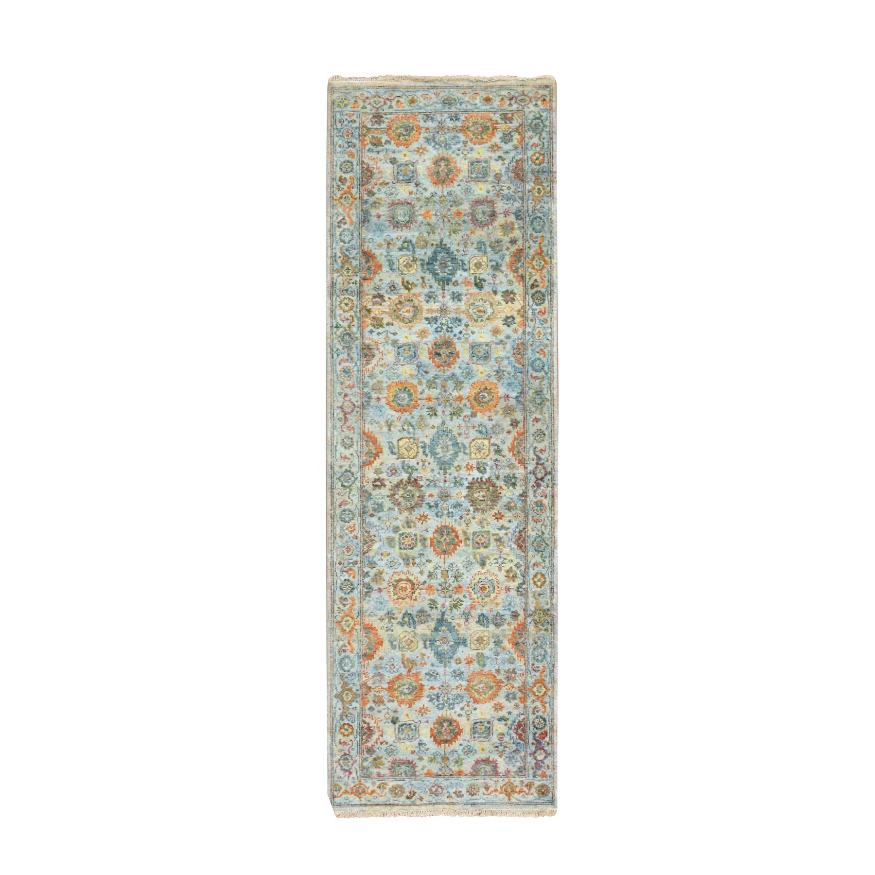 Oushak-And-Peshawar-Hand-Knotted-Rug-379070